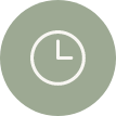 Clock icon with a green background.