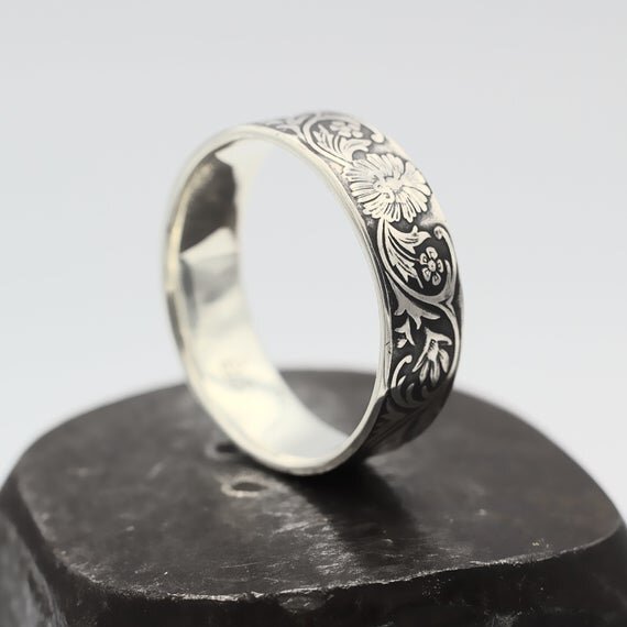 floral wedding ring, celtic wedding ring, indian wedding ring, indian rupee coin ring