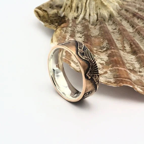 Eire/Irish Penny Silver Lined Coin Ring — Gin Coin Jewellery