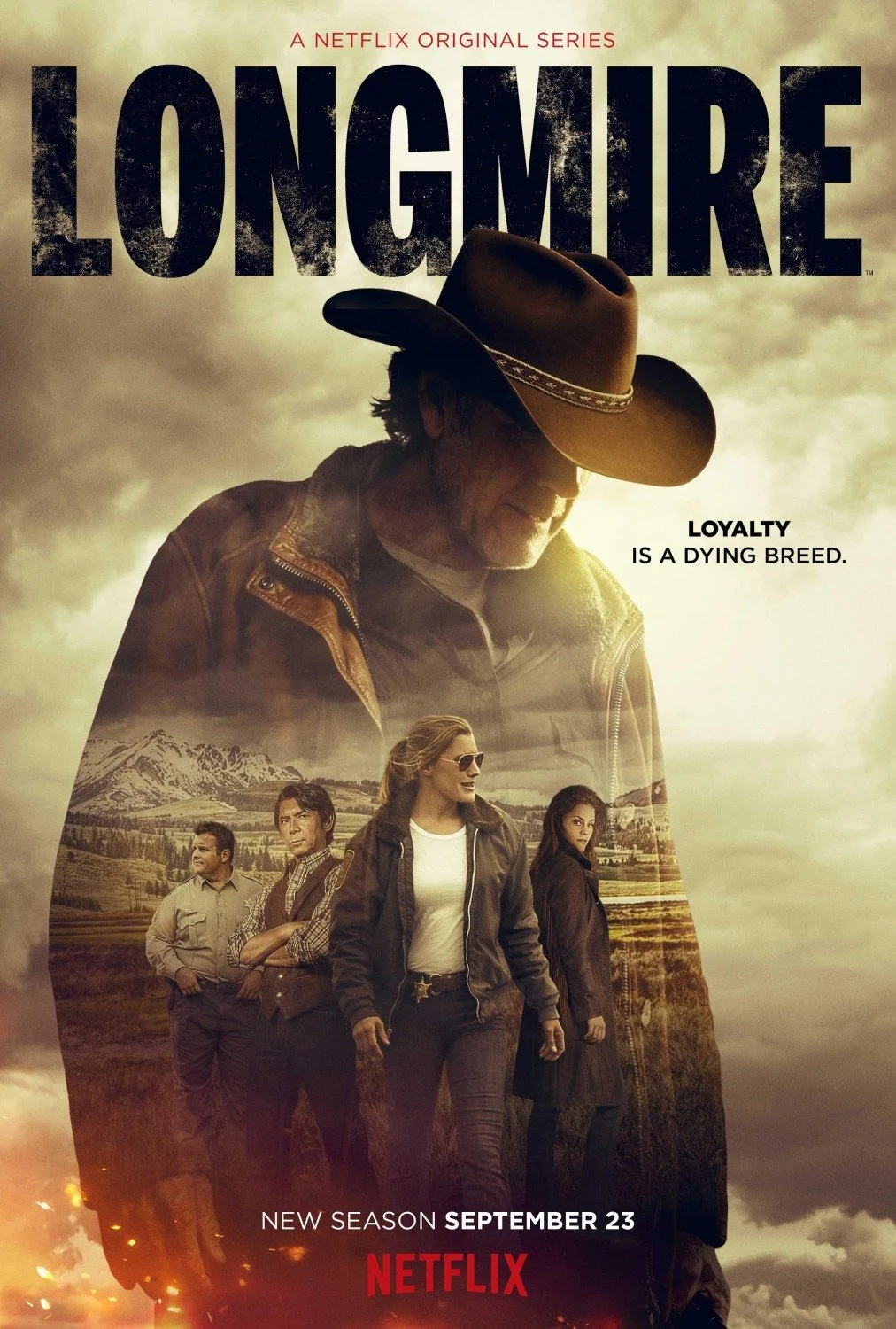       
  
     Longmire    Longmire  is the neo-Western crime drama based on Craig Johnson's bestselling novels, following Sheriff Walt Longmire (Robert Taylor) as he polices fictional Absaroka County, Wyoming — a landscape brought to life not in Wyo