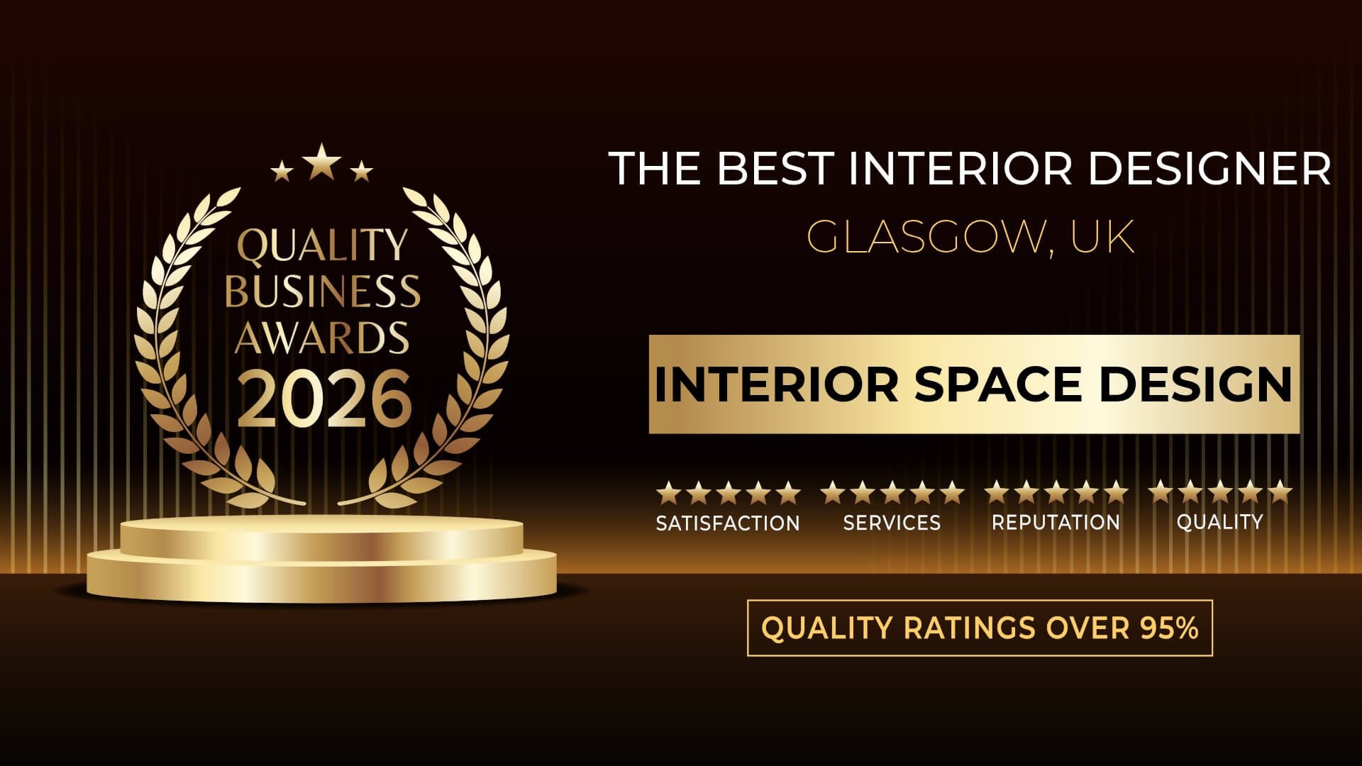 Best Interior Designer Glasgow 2026 award banner, Interior Space Design
