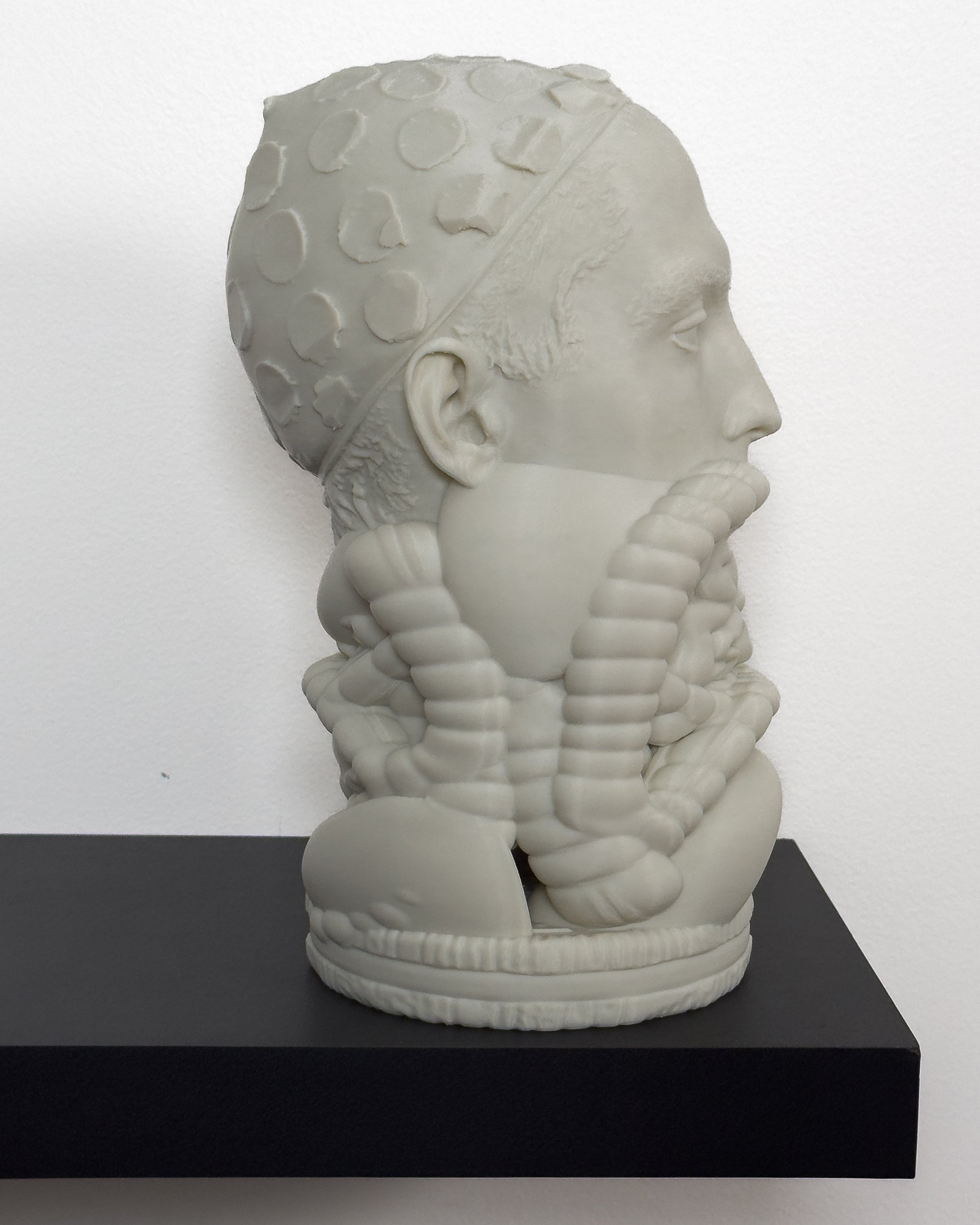 Innards (2026). Bioplastic, 10 ½ x 5 ½ x 6 ½ in. Installation view 1.