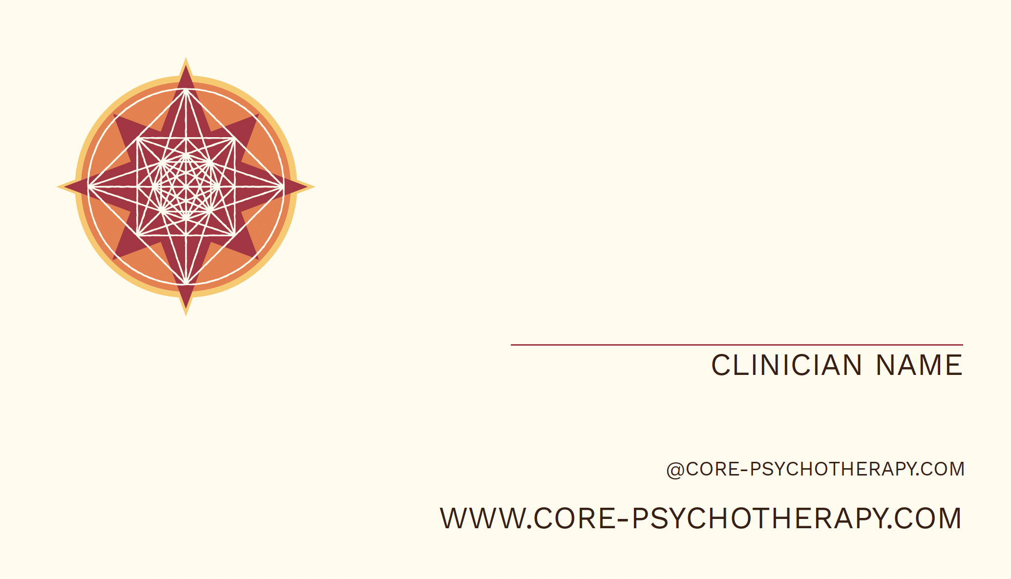 Core Psychotherapy Business Card Front