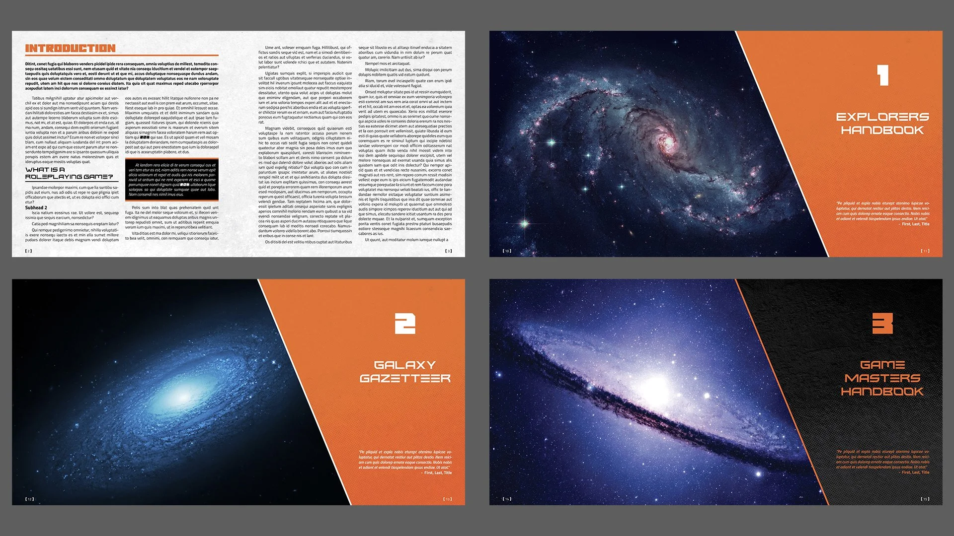 Page layouts (rpg/instructions)