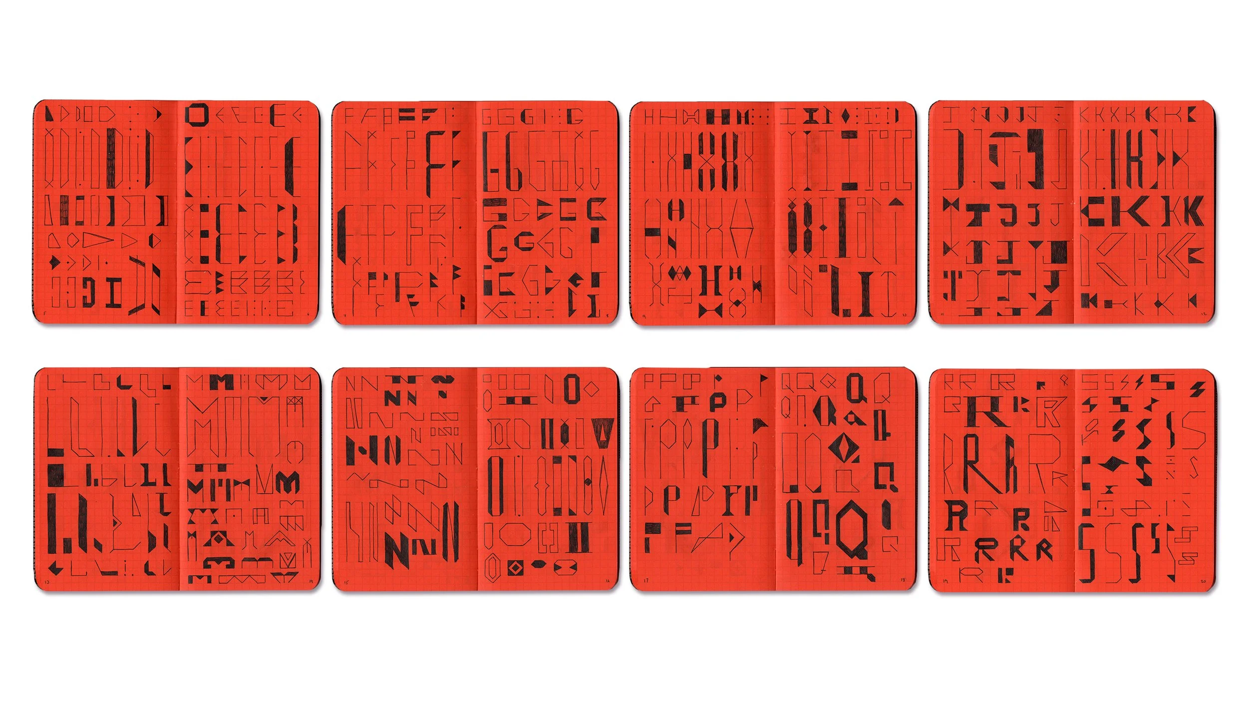 Typography sketchbook spreads