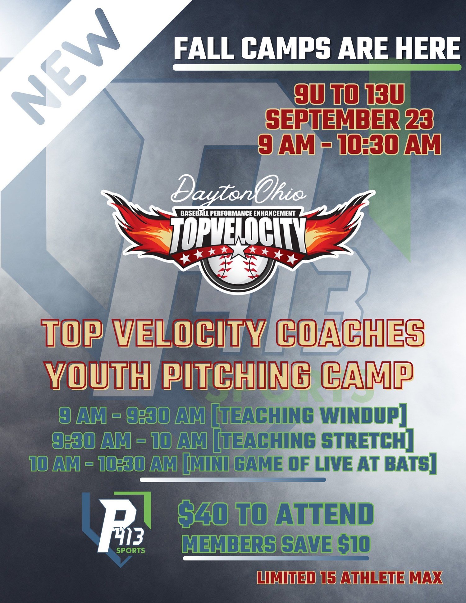 Top Velocity Youth Pitching Camp — P413 Sports Training Center
