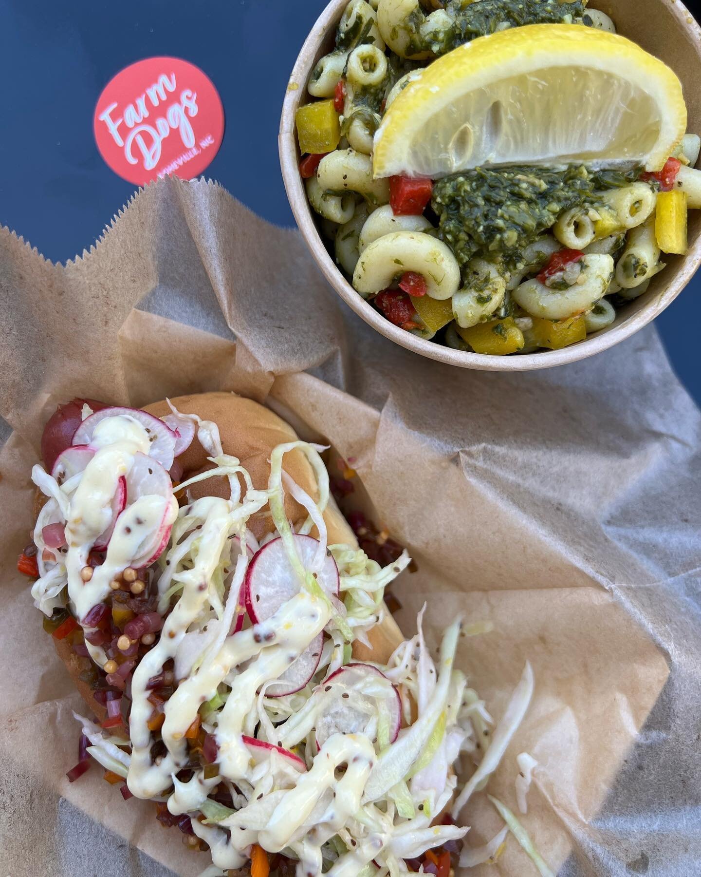 This weeks market offerings are so special to us! 
&bull;
Our market dog this week is a @hickorynutgap hot dog topped with a sweet pepper ramp relish with sustainably foraged ramps from our friends over at @r_farm_organics , a lemon honey slaw with r