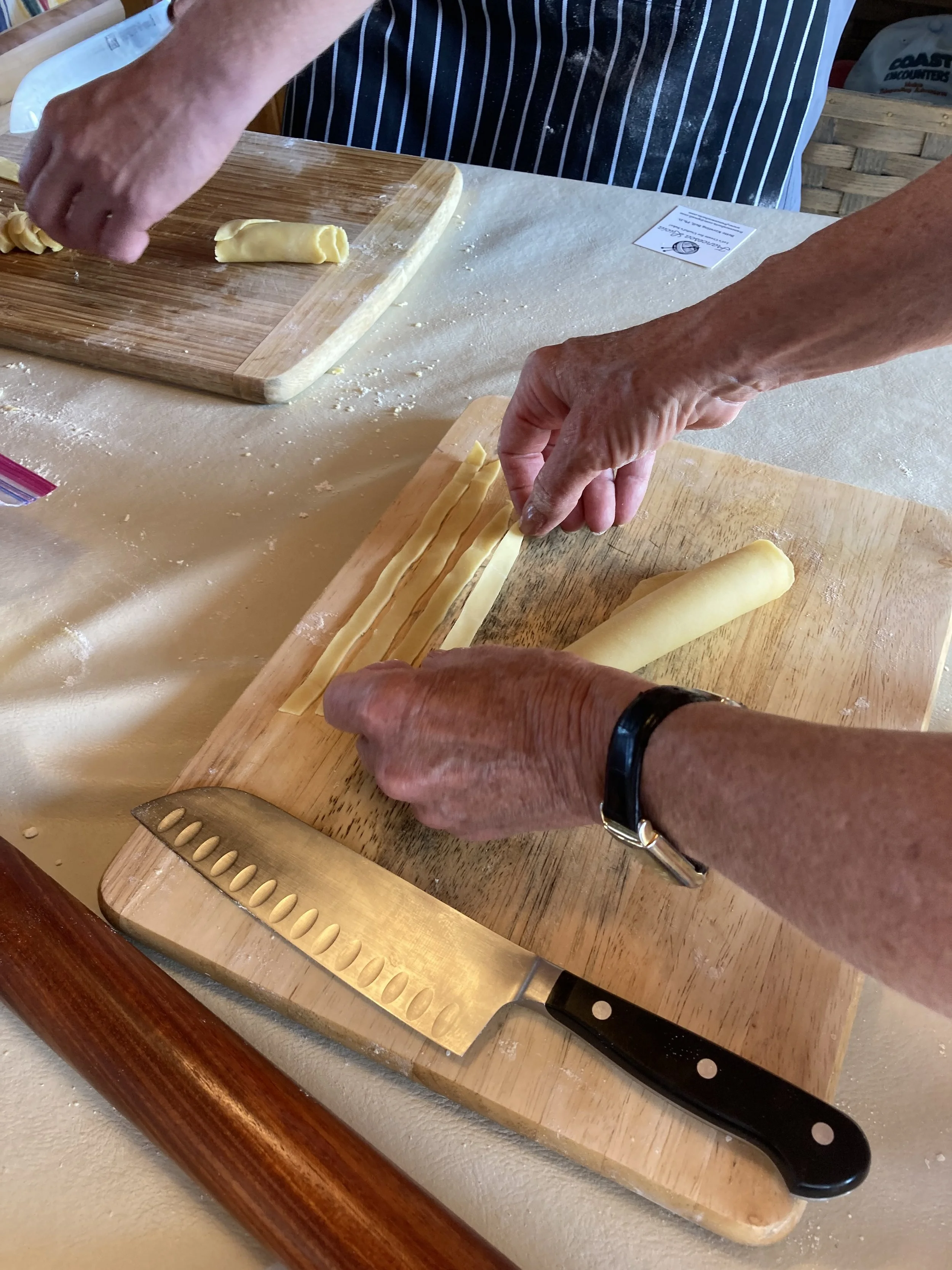 Making Fresh Pasta for Great Works Land Trust Auction Winner!