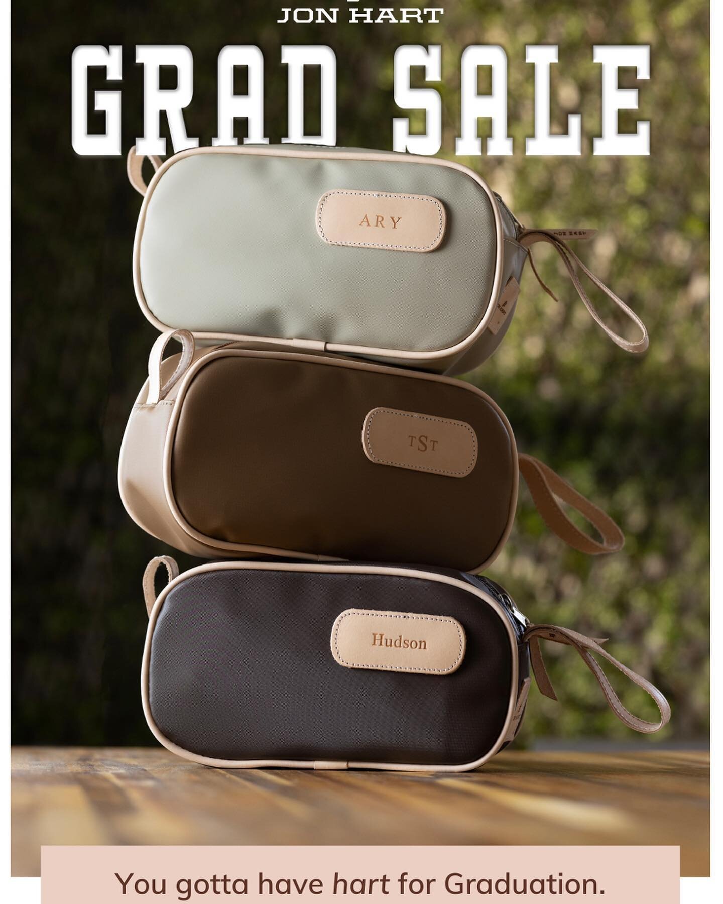 ONE MORE WEEK!!! Jon Hart Grad Sale ENDS Sunday! Purchase in store or online for sale prices! In-store purchases receive FREE hot stamping this week!!! Stock up!