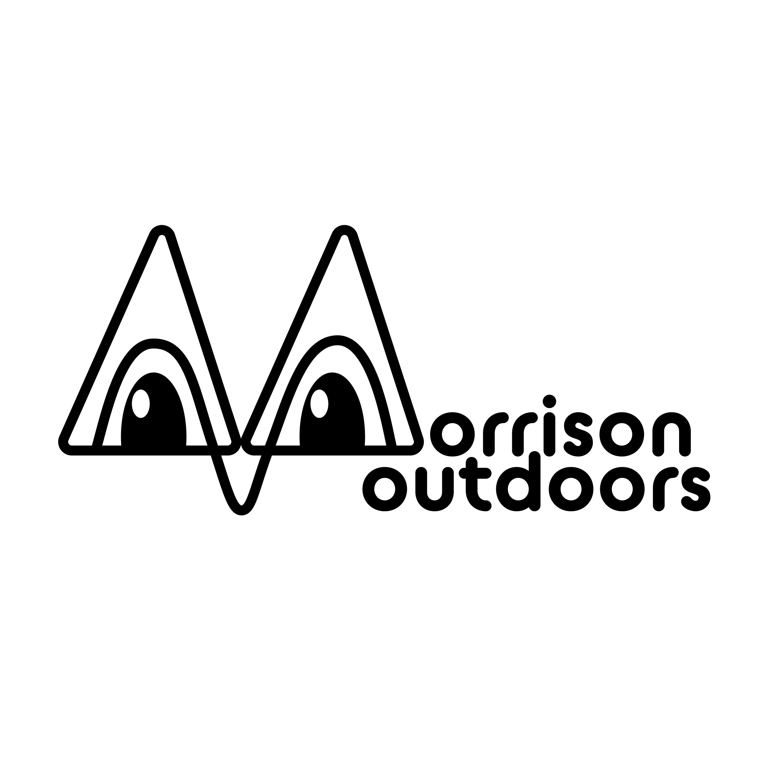 Logo featuring stylized mountains with eyes, resembling an M, and the text "Morrison Outdoors."