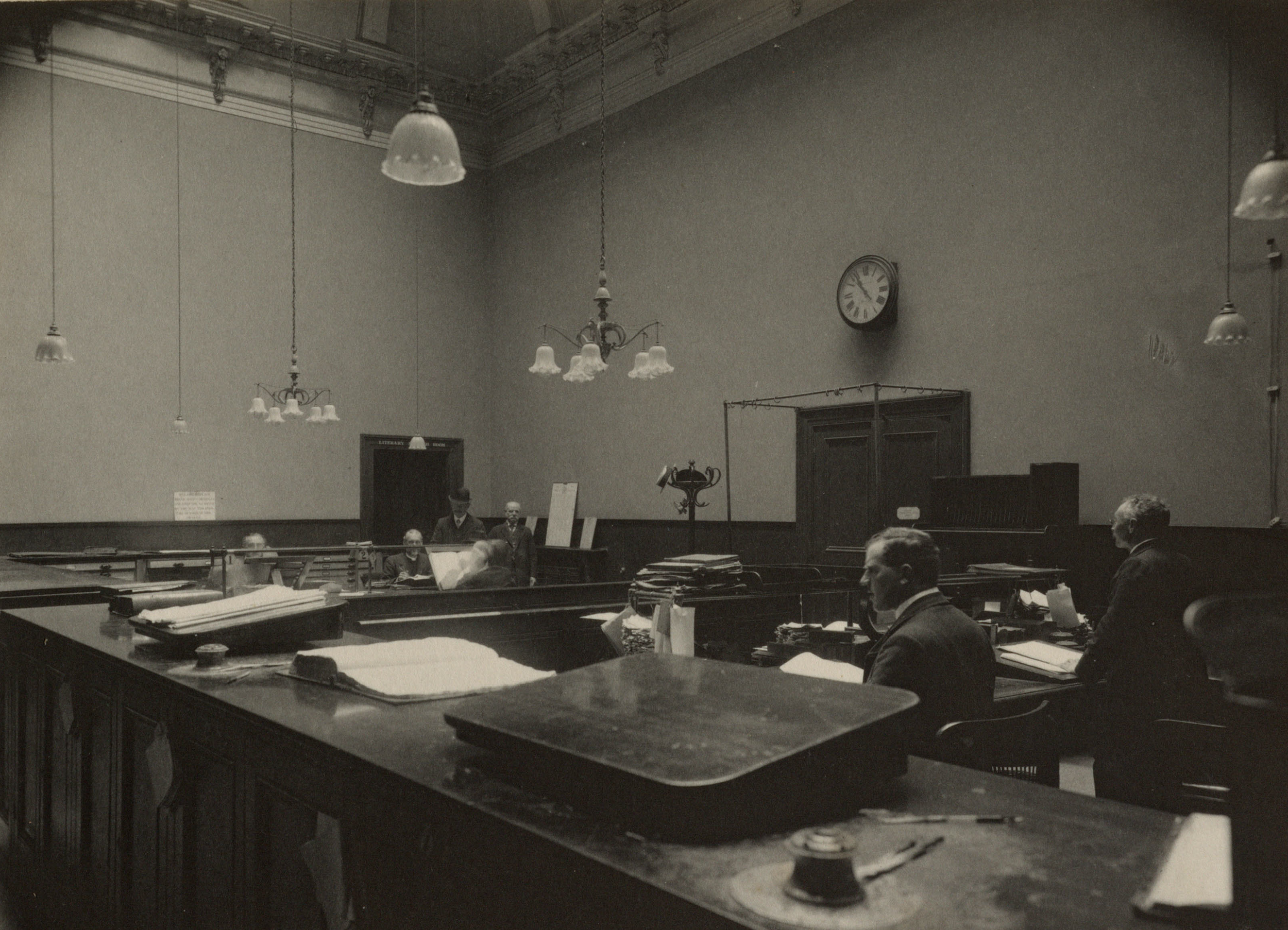 Inside the Search Room at the Public Record Office of Ireland (1914)  Image courtesy of the National Archives, Ireland.png