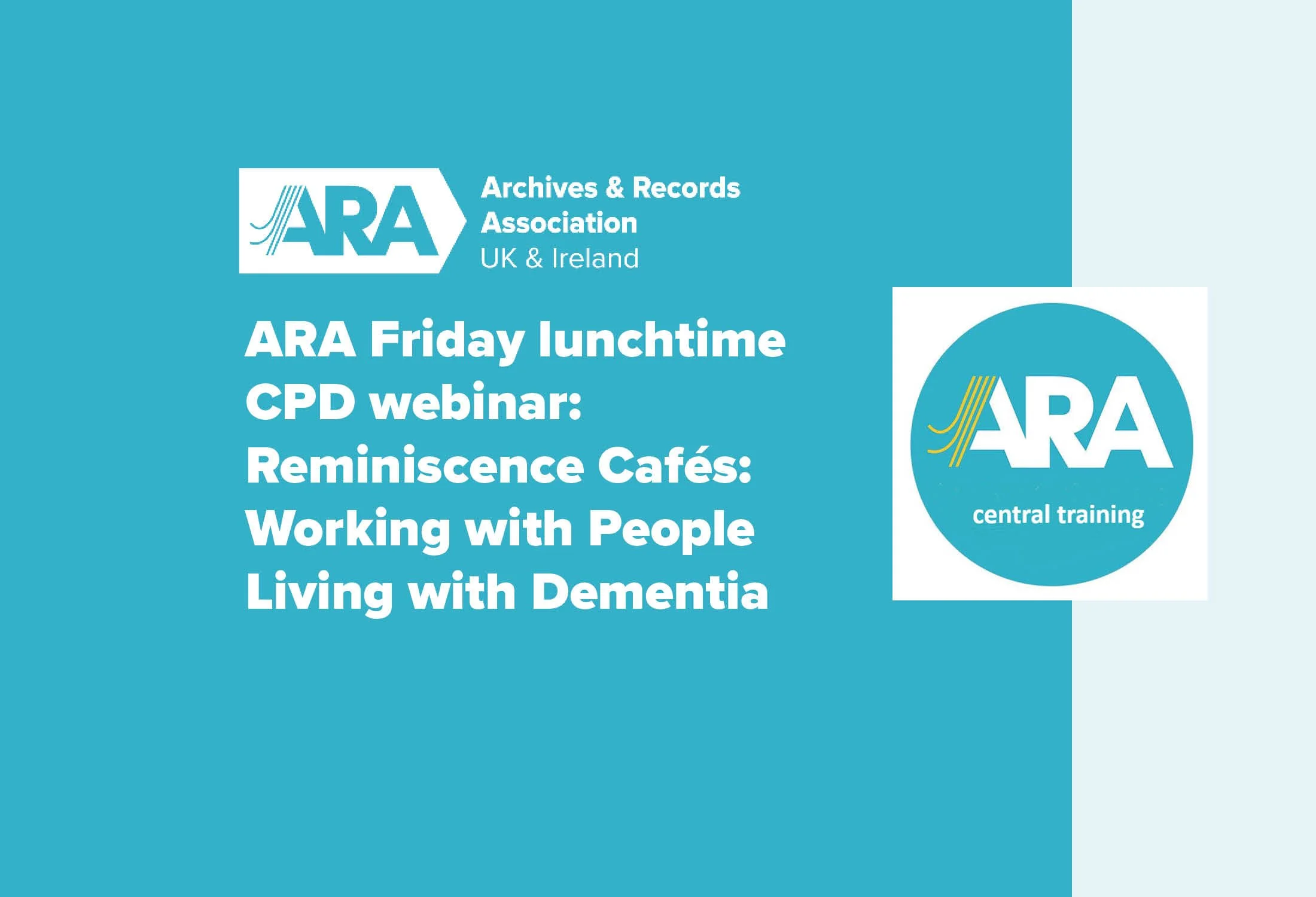 Friday lunchtime CPD webinar: Reminiscence Cafés: Working with People Living with Dementia 