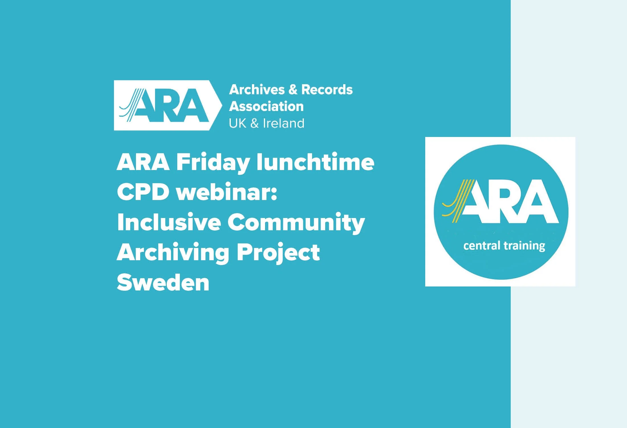 Friday lunchtime CPD webinar: Inclusion Projects: Learning from a case study of a community collecting archive in Sweden 