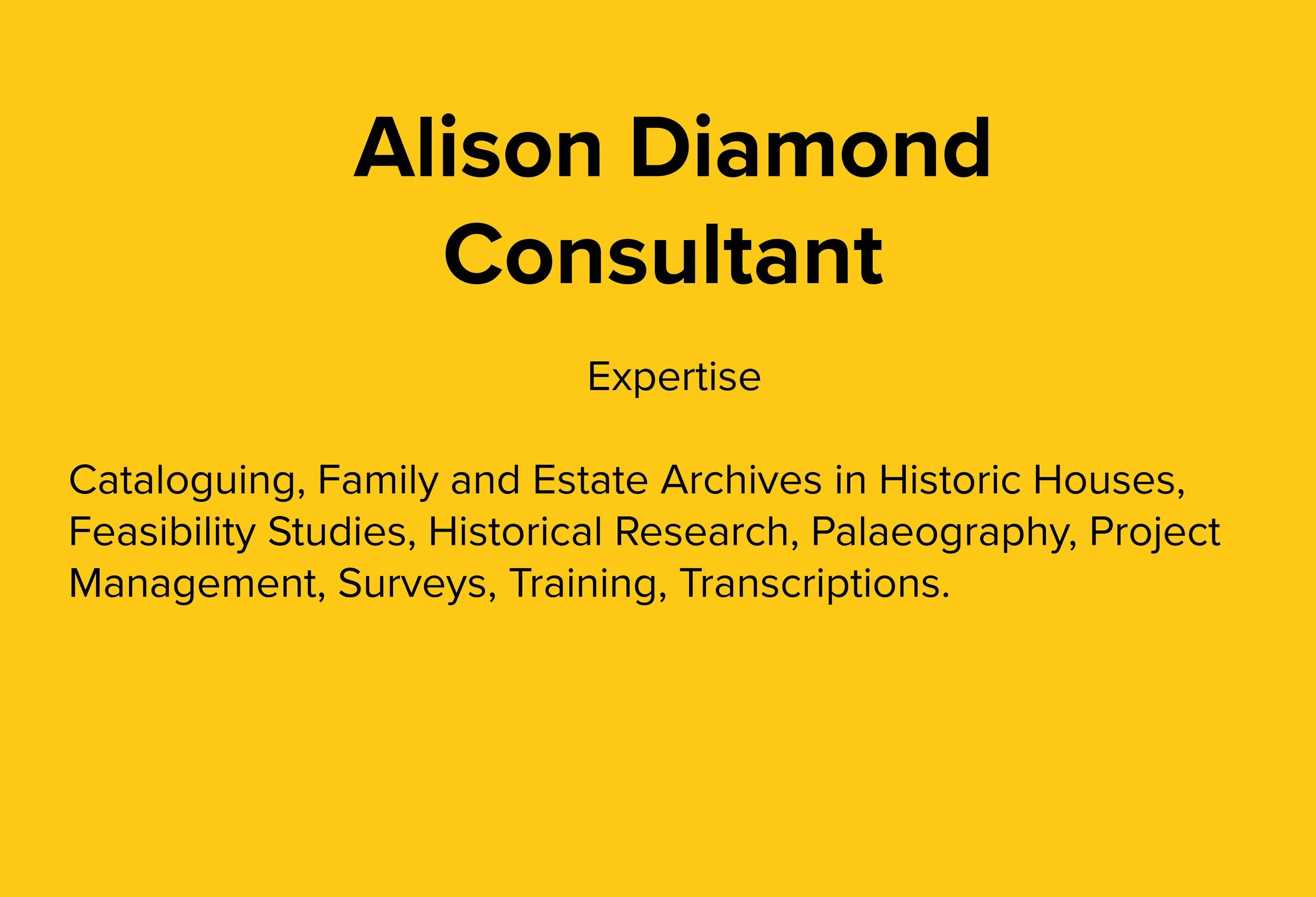 Alison Diamond - Freelance Consultant