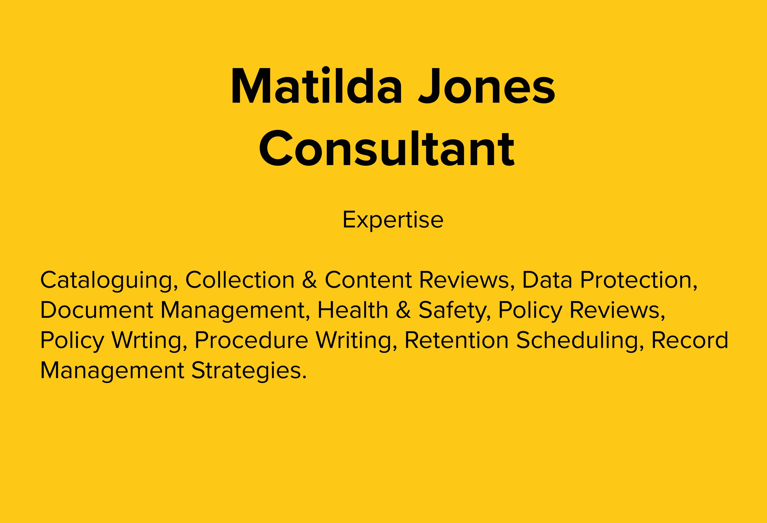 Matilda Jones - Freelance Consultant