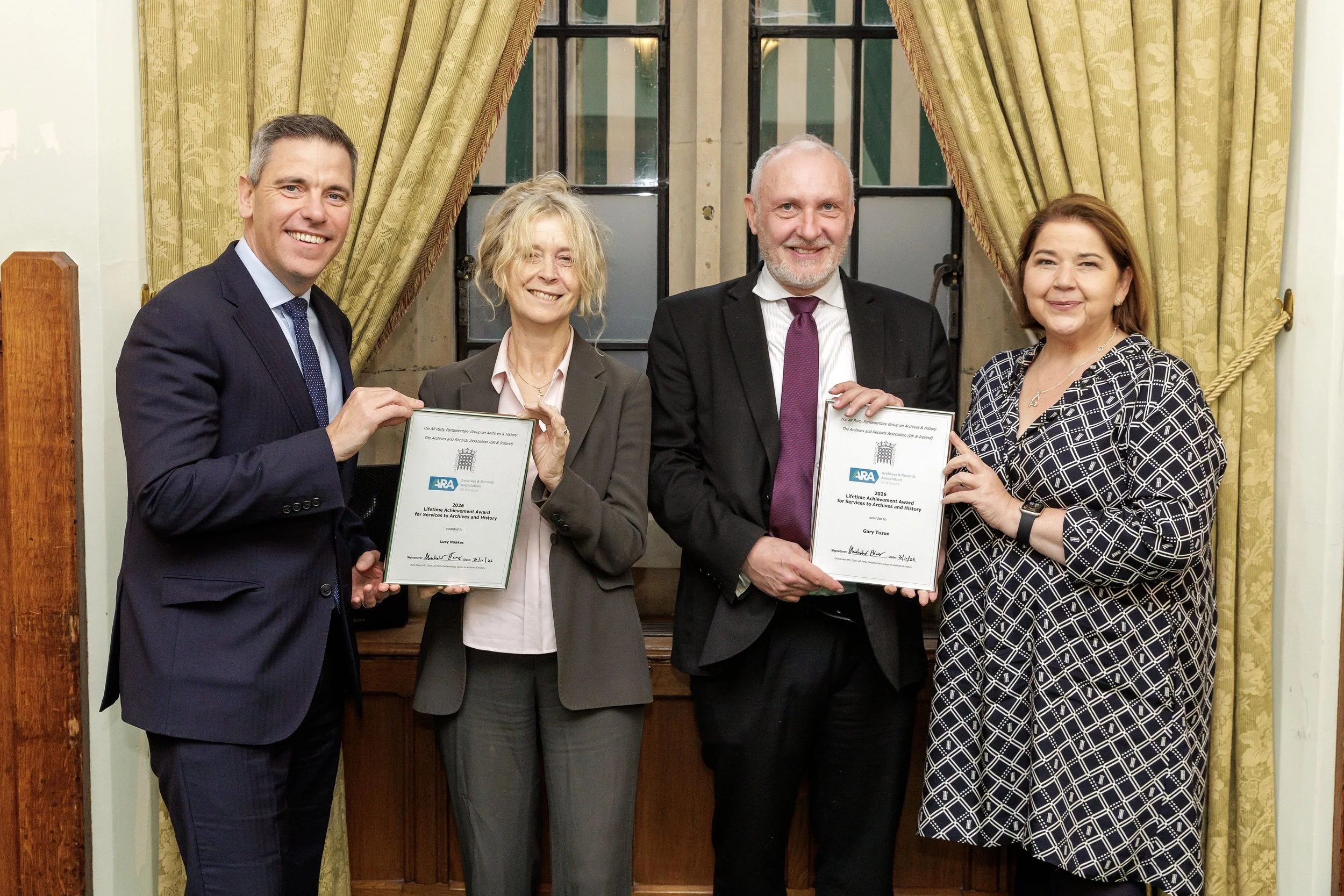 Historian Lucy Noakes and Archivist Gary Tuson Honoured by All Party Parliamentary Group on Archives and History