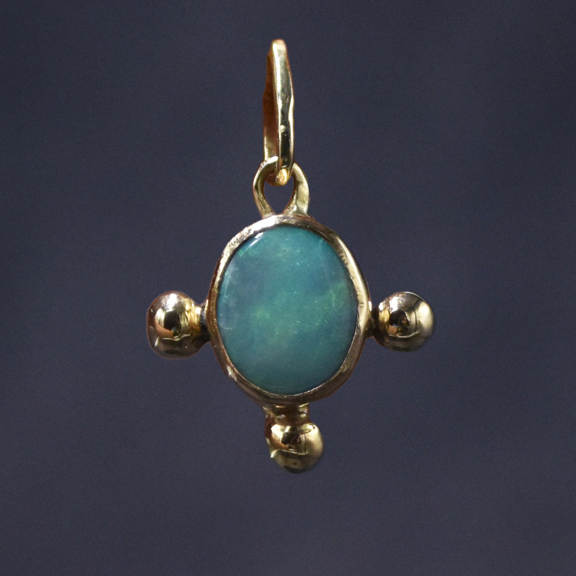 14k Gold Boulder Opal Pendant
