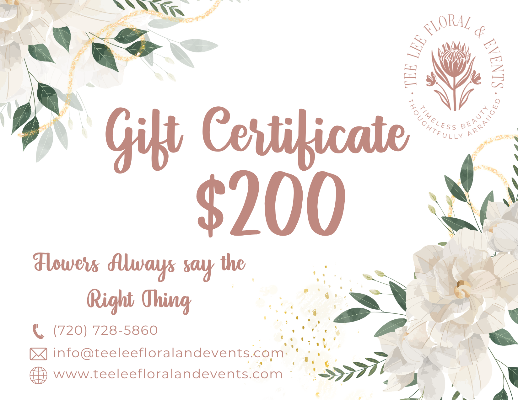 $200 Floral Gift Certificate - TeeLee Flowers and Events.png