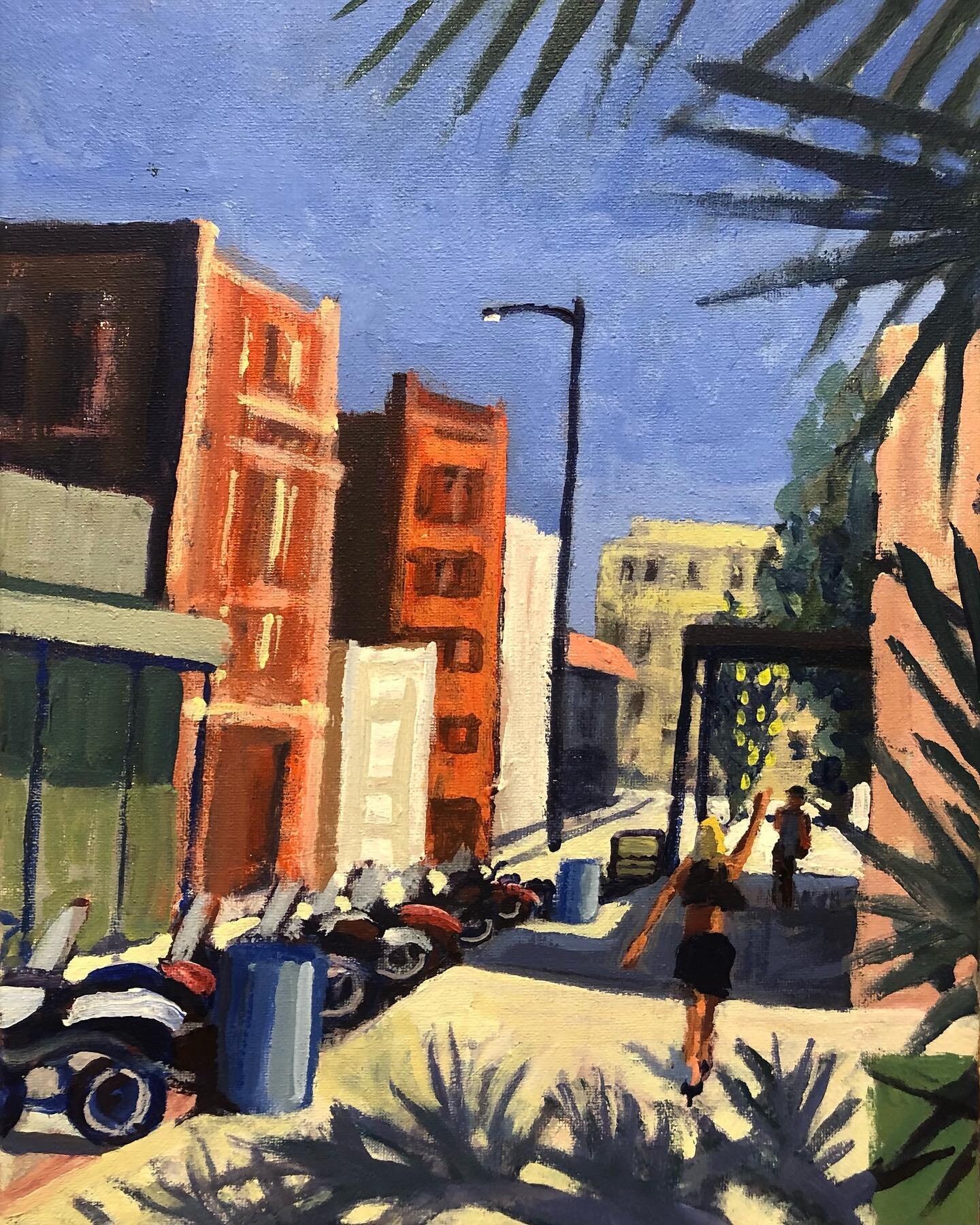 This one is titled &ldquo;She&rsquo;s yelling louder He&rsquo;s walking faster. Kind of a Lone-star Rally Weekend thing. It&rsquo;s painting on Market St. when they walked by. Galveston streets are theater, and we&rsquo;re all part of the show 🙃#lon