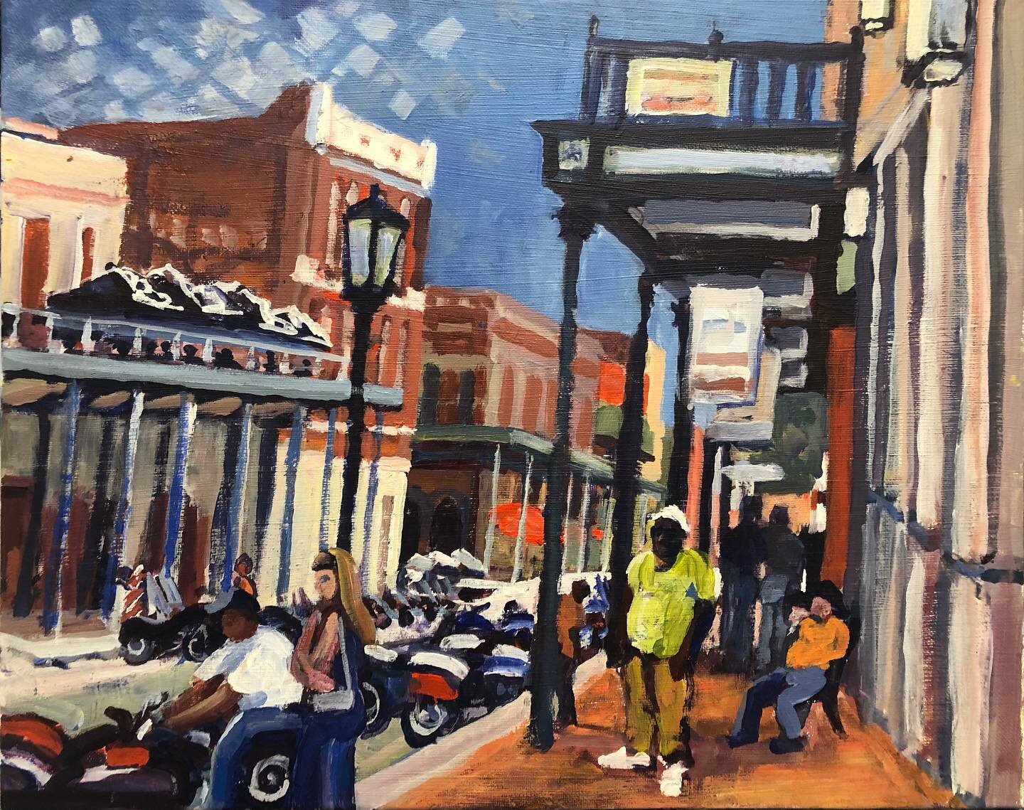 Honored to receive a 🥇 first place for my entr&eacute;e &ldquo; Biker Rally Weekend on The Strand&rdquo; reception and sale tomorrow 3-5 at GLee Gallery on the Strand. Hope to see you there. #galvestonconventioncenter #gleegallary #houstonartists #g