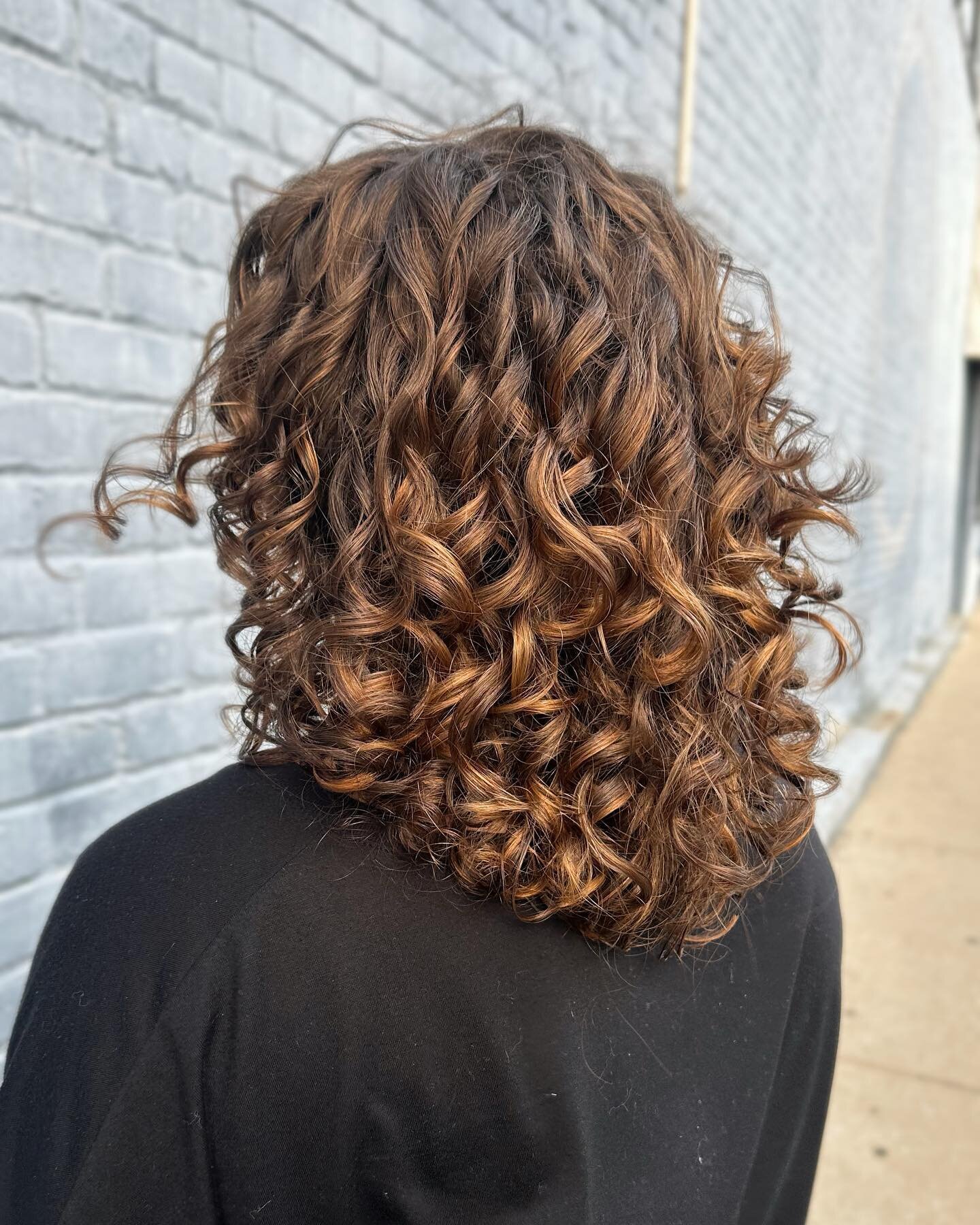 Curly cut + natural balayage to bring out those curlssss. 😍 (Featuring the single curl that the wind picked up) 
Styled with @evohair Total Recoil and Liquid rollers. 

#chachasalon #lex #lexky #lexingtonkentucky #lexingtonhair #lexingtonhairstylist