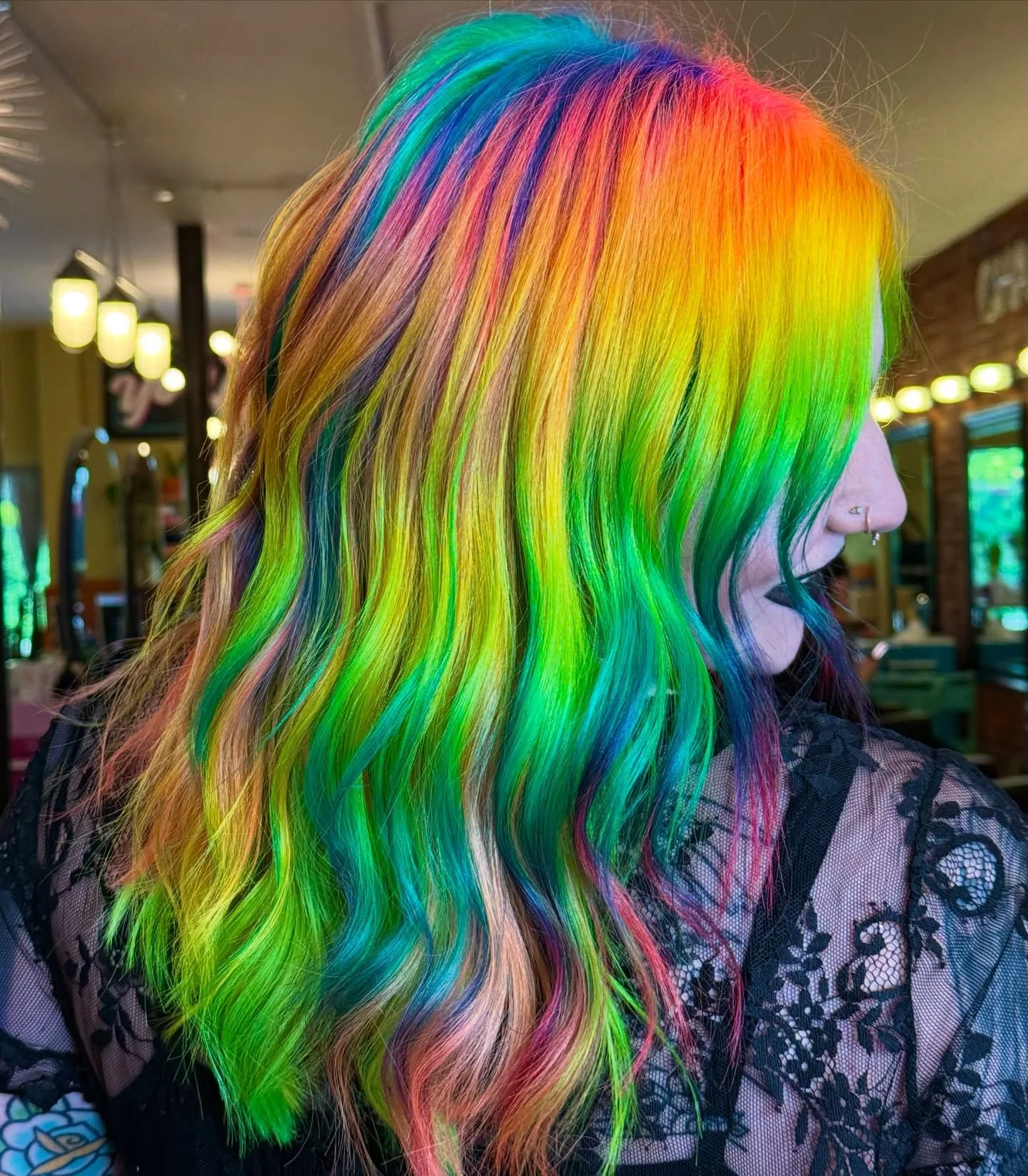 *HAPPY PRIDE, YA&rsquo;LL❤️🧡💛💚💙💜
Be who you are, love who you want. 

Rainbow hair rules! If this is a service youre interested in this month, or any other month, let&rsquo;s talk! 

#rainbowhair #mermaidhair #unicornhair #pulpriothair #pulpriot