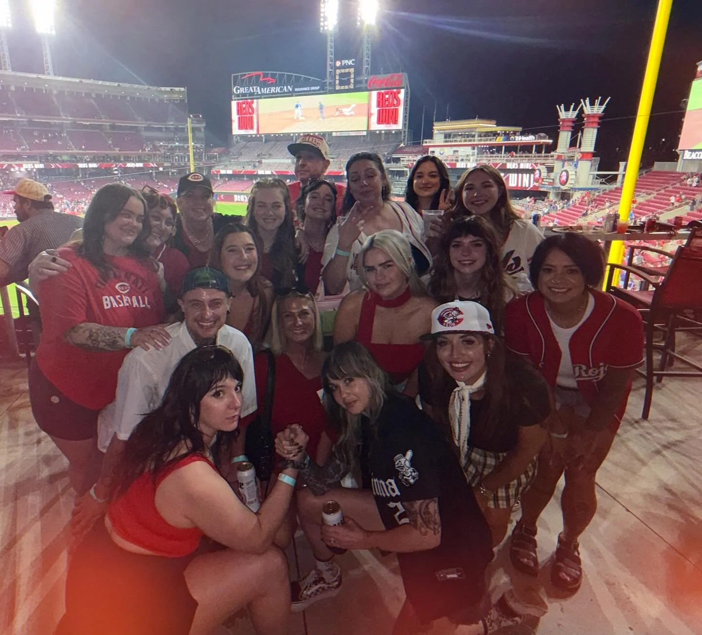 Cha Cha&rsquo;s after dark; baseball edition. 
REDS WIN.