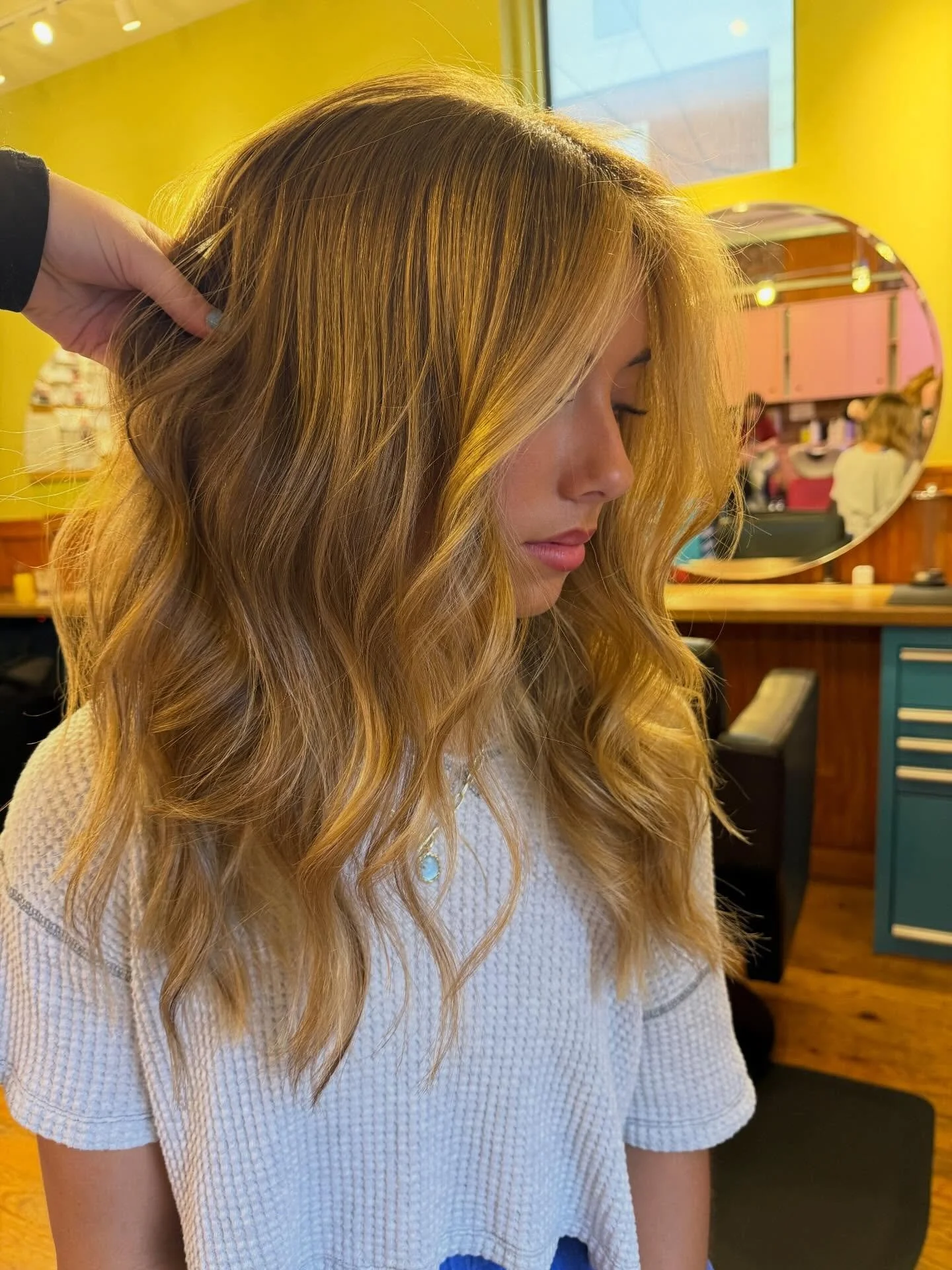 Blonder and brighter baby!! Swipe to see Karington&rsquo;s hair last November🍒

 This is where we get when you trust the process 🤍