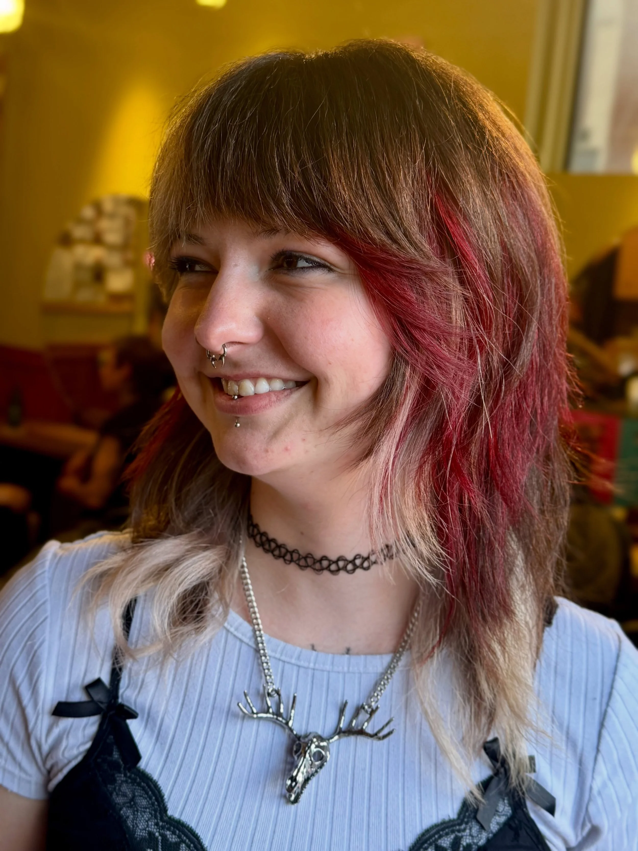 Sable&rsquo;s color blocking is very cool. Be like Sable, sit in my chair and get cool hair. 

#calico #shag #kentuckyhairstylist #althair #lexington