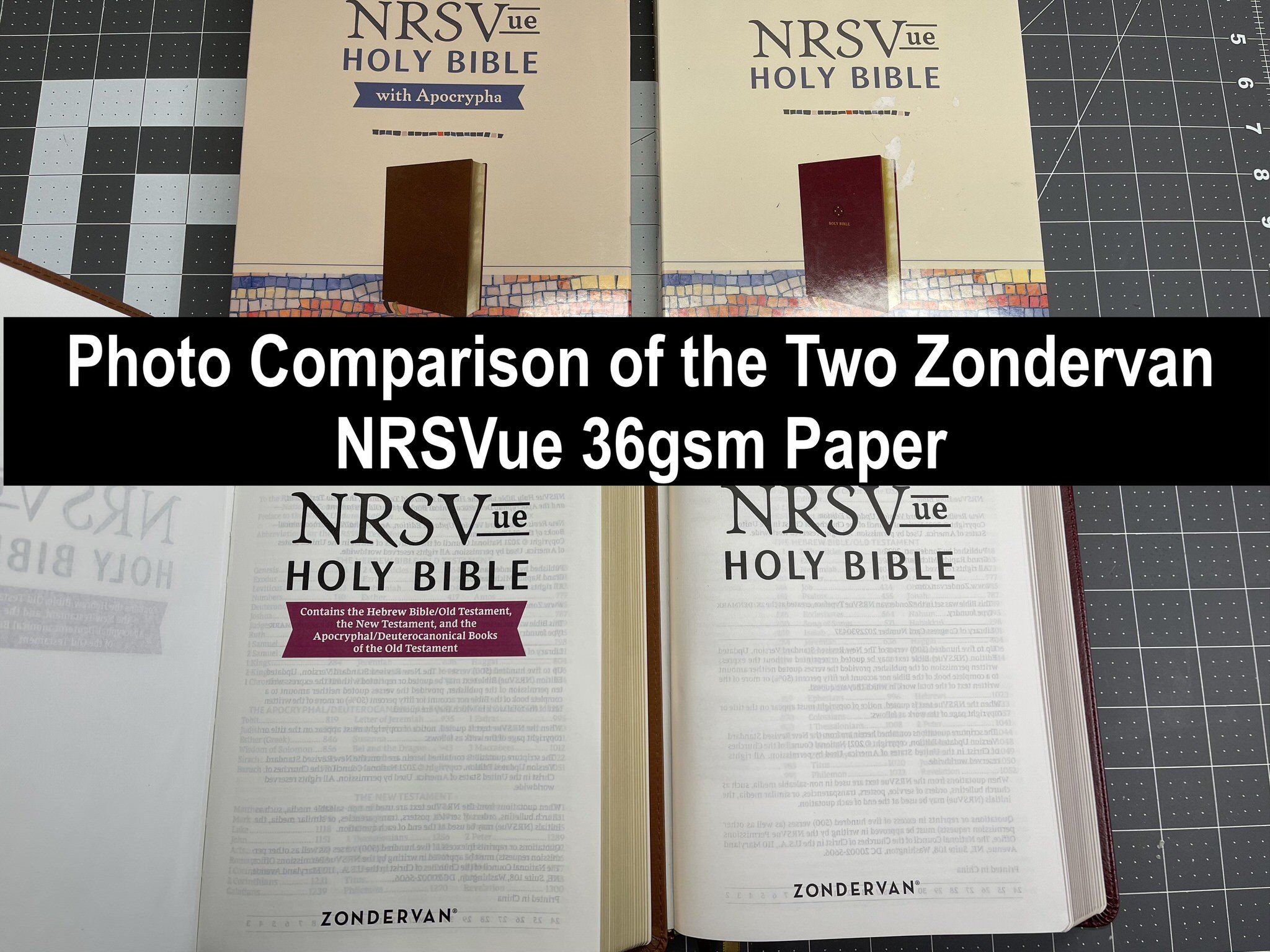 Comparison of the new Zondervan NRSVue paper