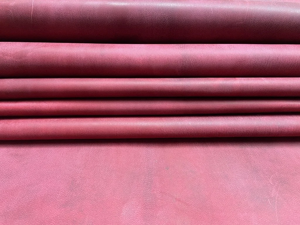 Red Pull-Up Goatskin