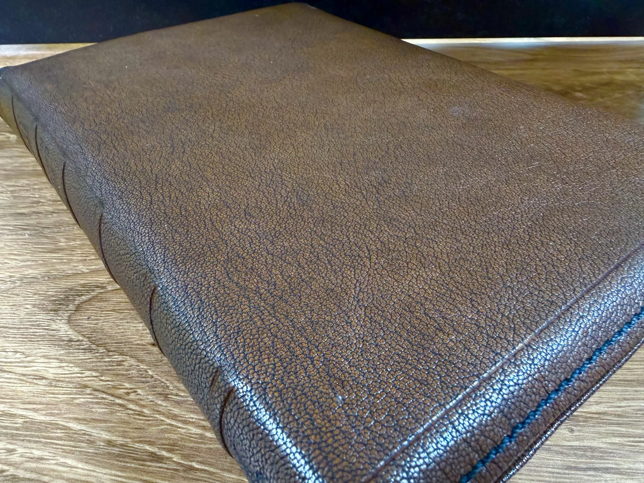 Holman CSB Verse-By-Verse Reference Bible with Antique Walnut Patina Sauvage Goatskin Cover