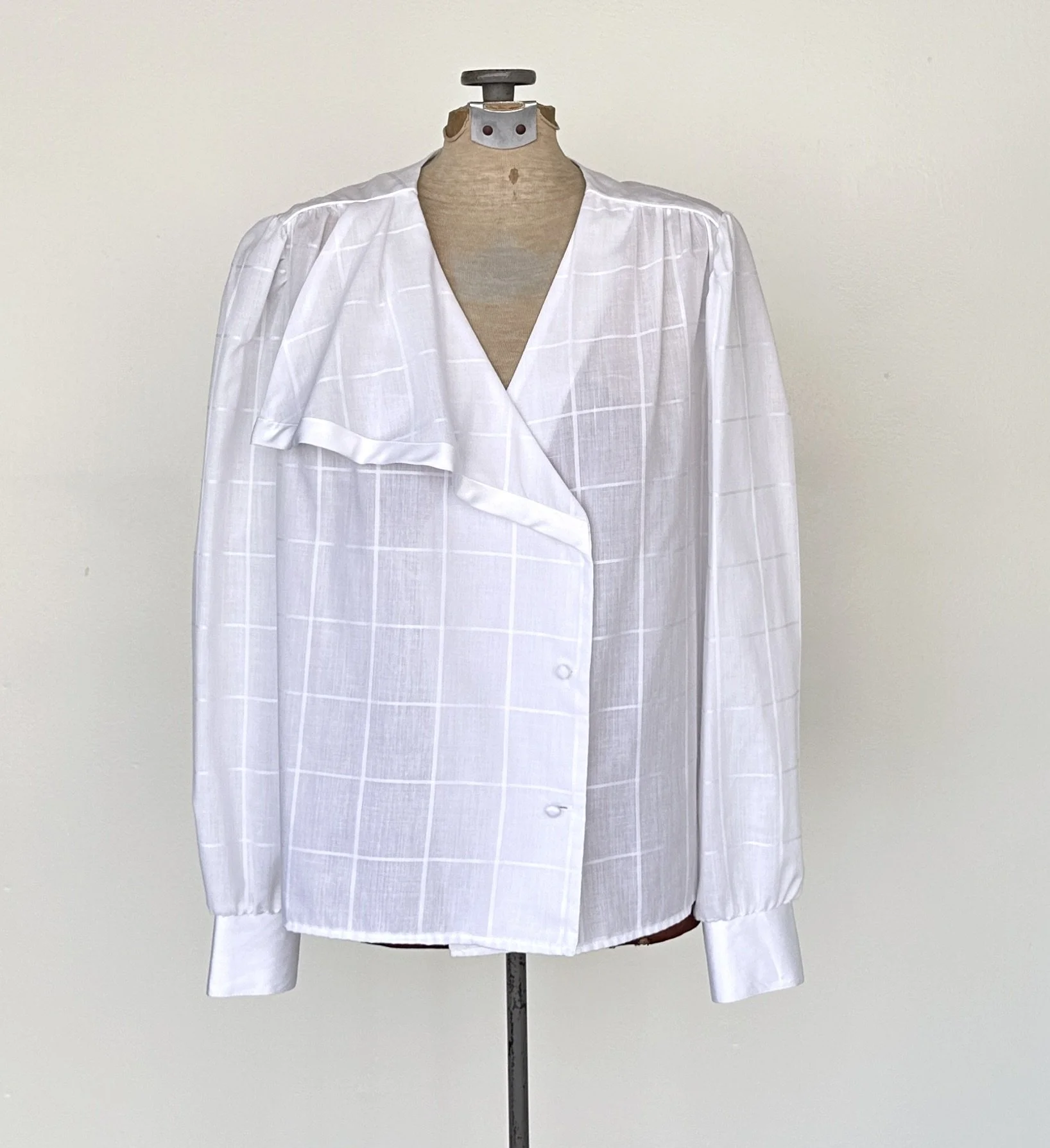 Vtg Pierre Cardin 70s White Blouse