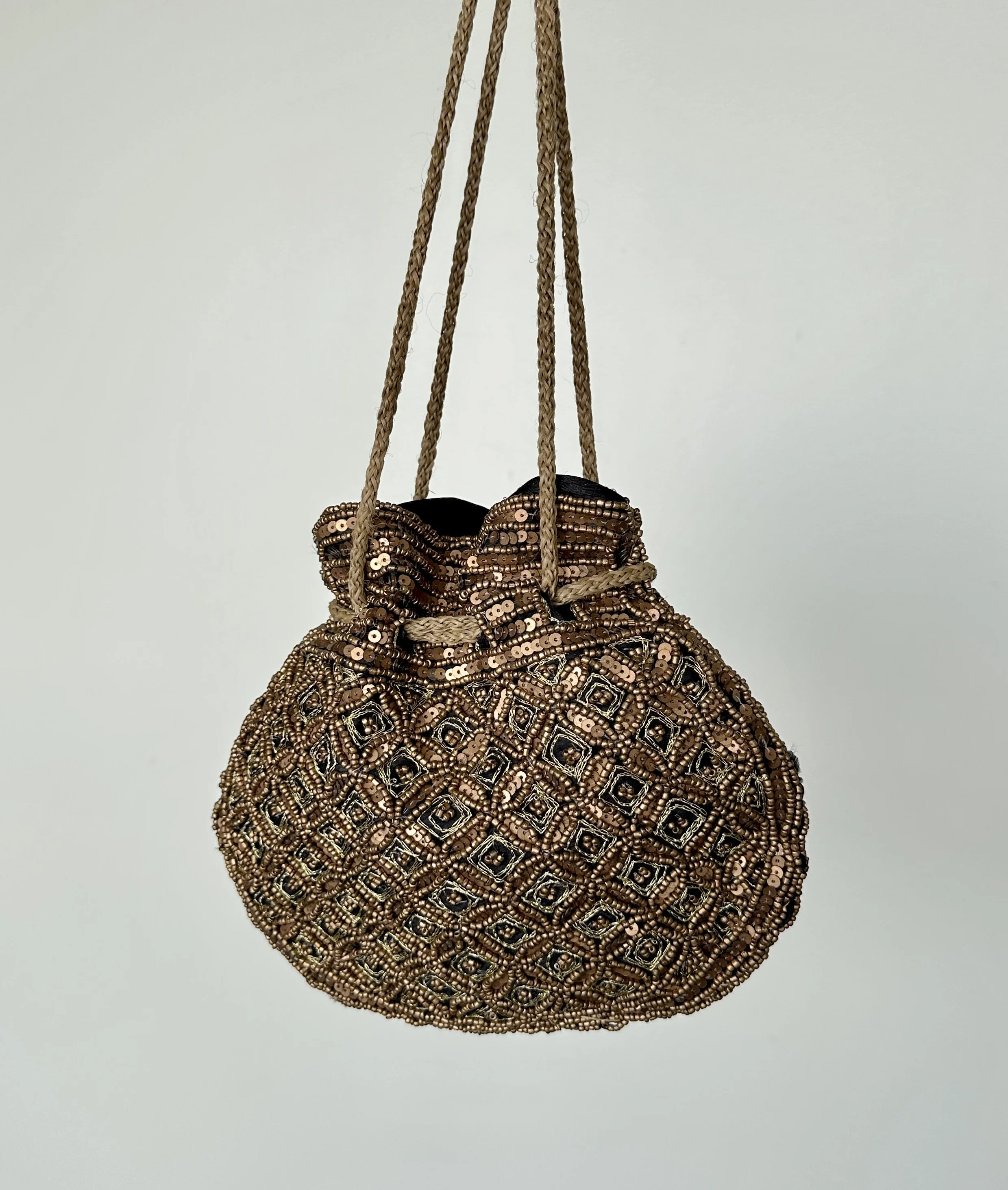 Vtg Beaded Potli Wrislet Bag