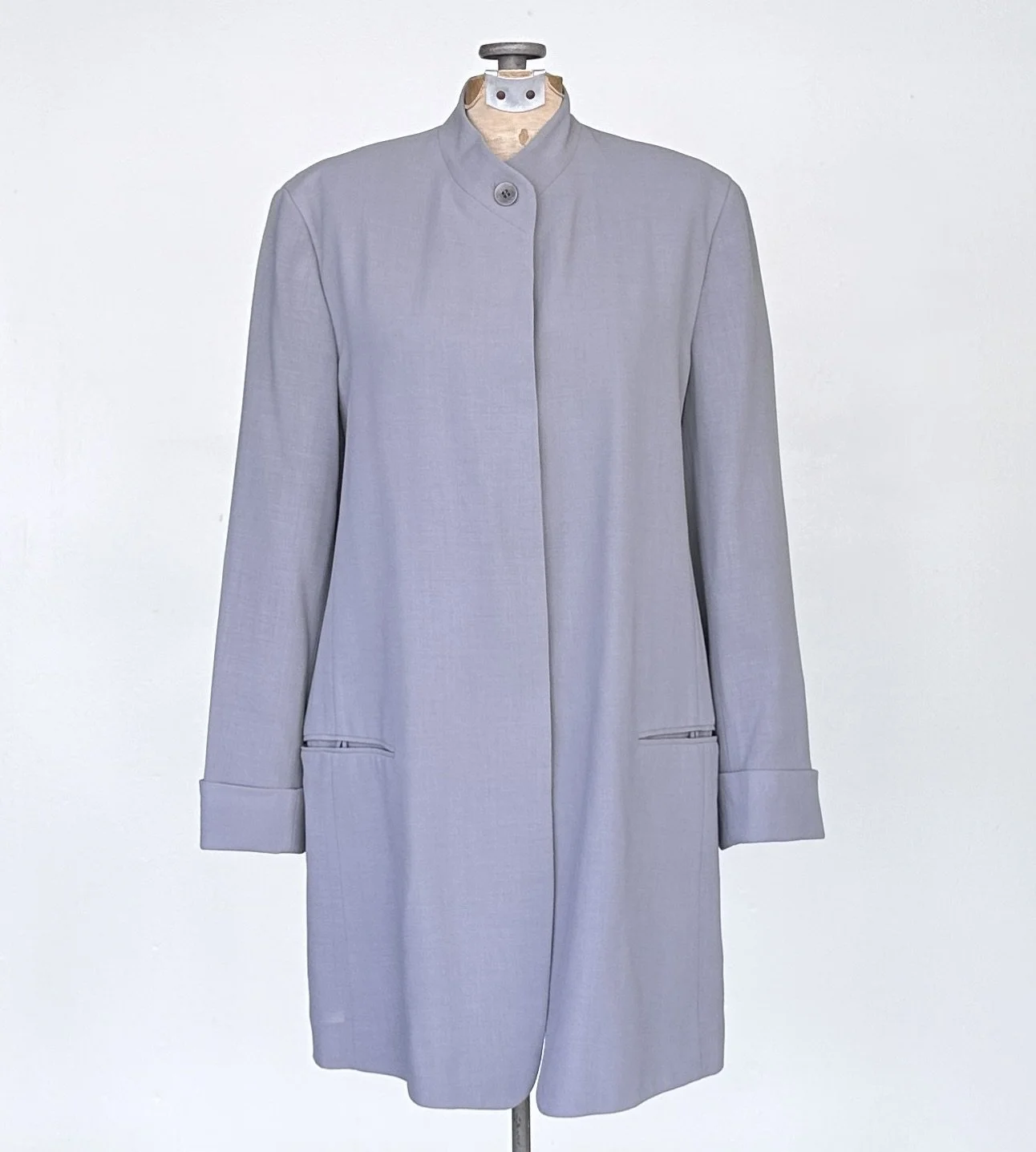 Vtg Donna Karan Collarless Blazer