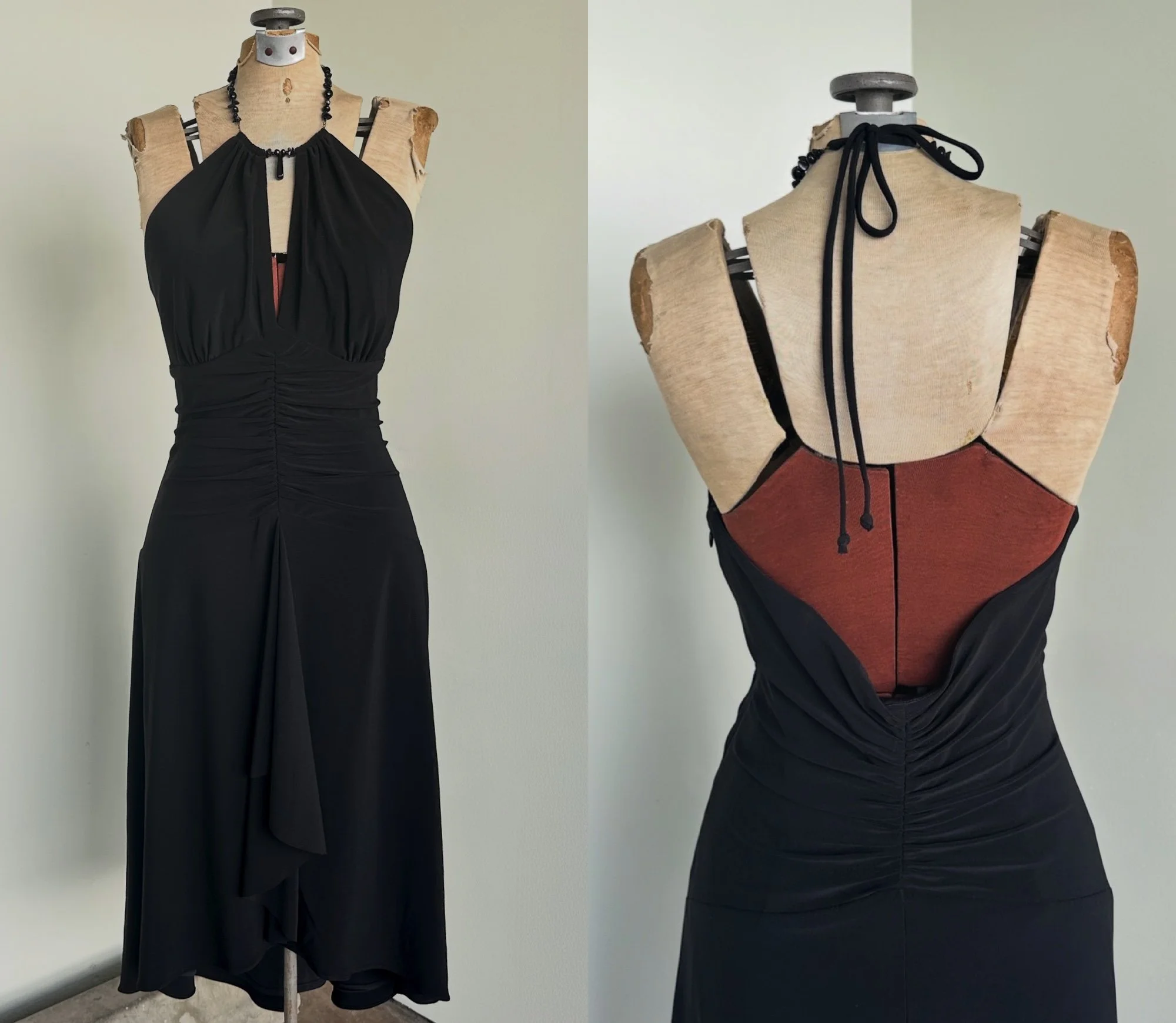 Vtg 90s Shelli Segal Deadstock Halter Dress