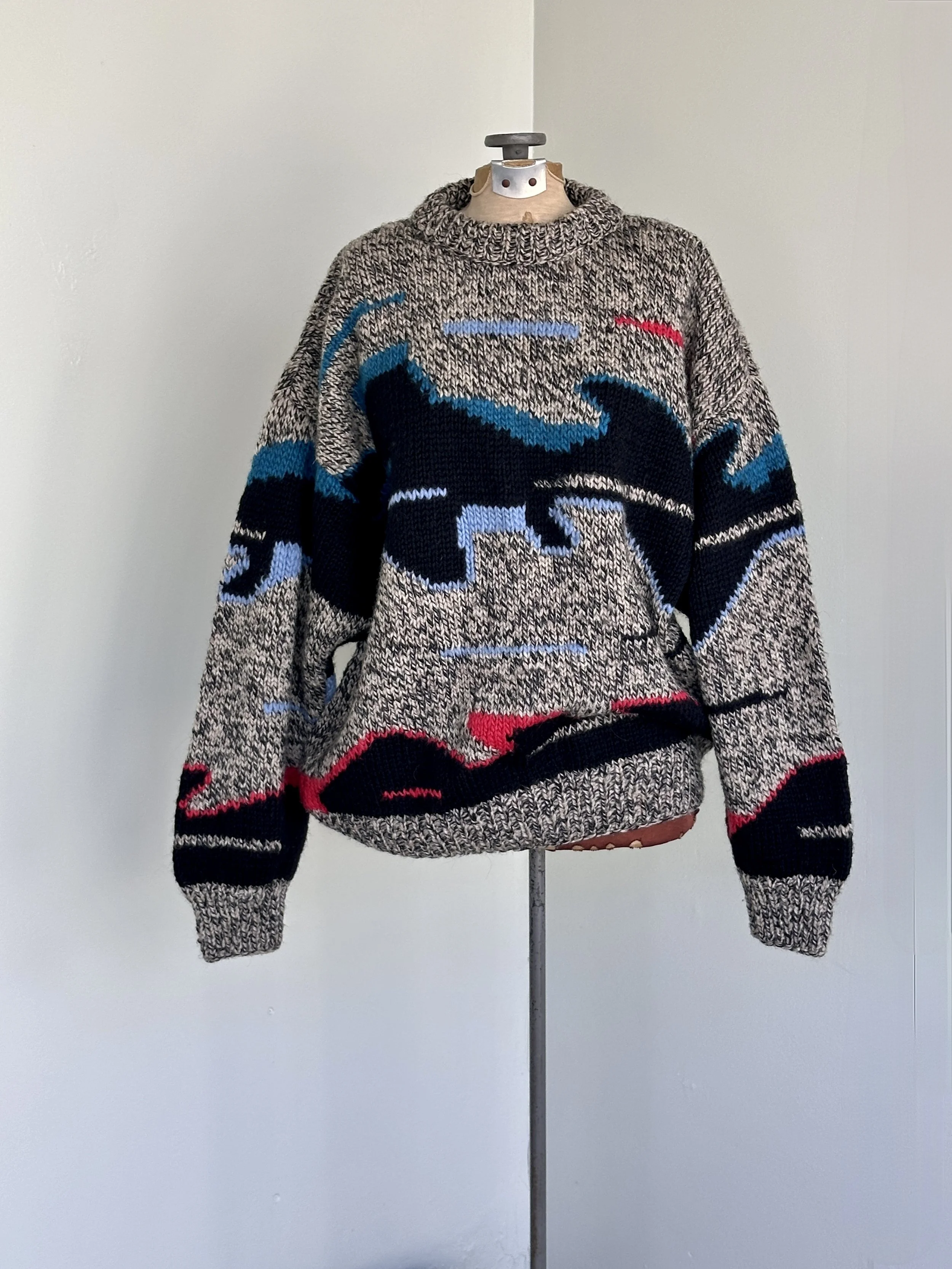 Vtg 80s Graphic Sweater