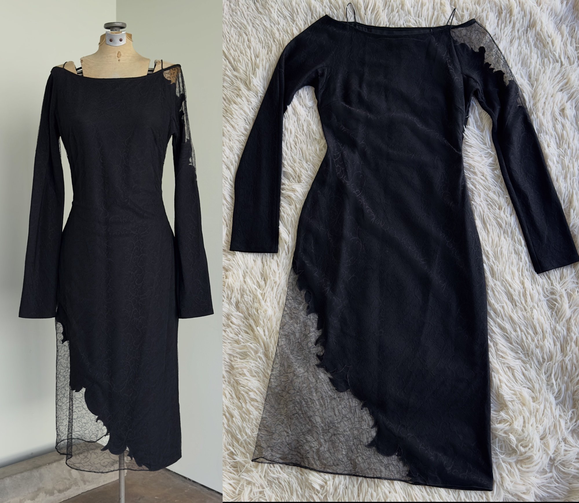 Vtg Richard Tyler Couture Lace Dress