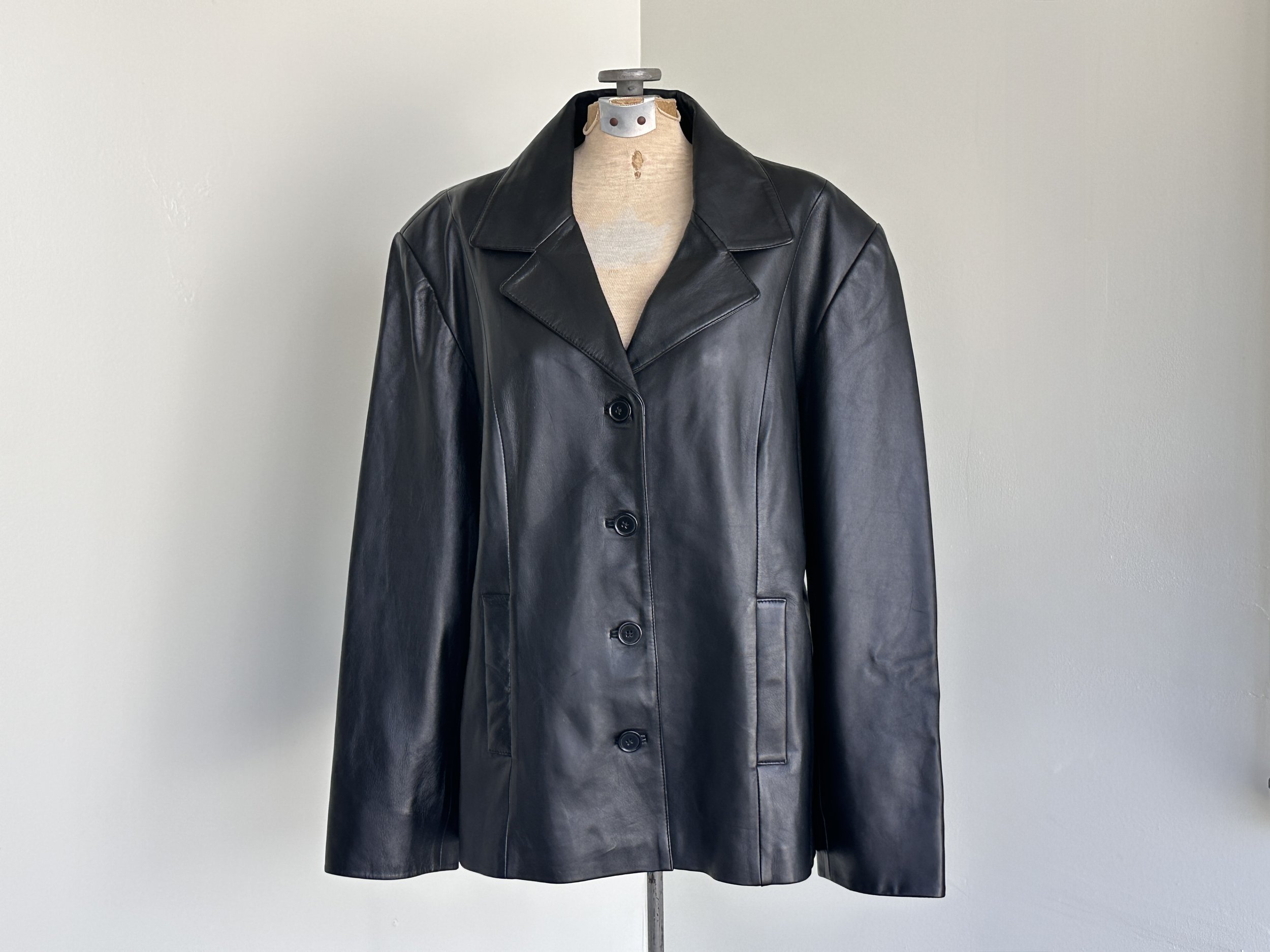 Vtg Plus Size Leather Jacket