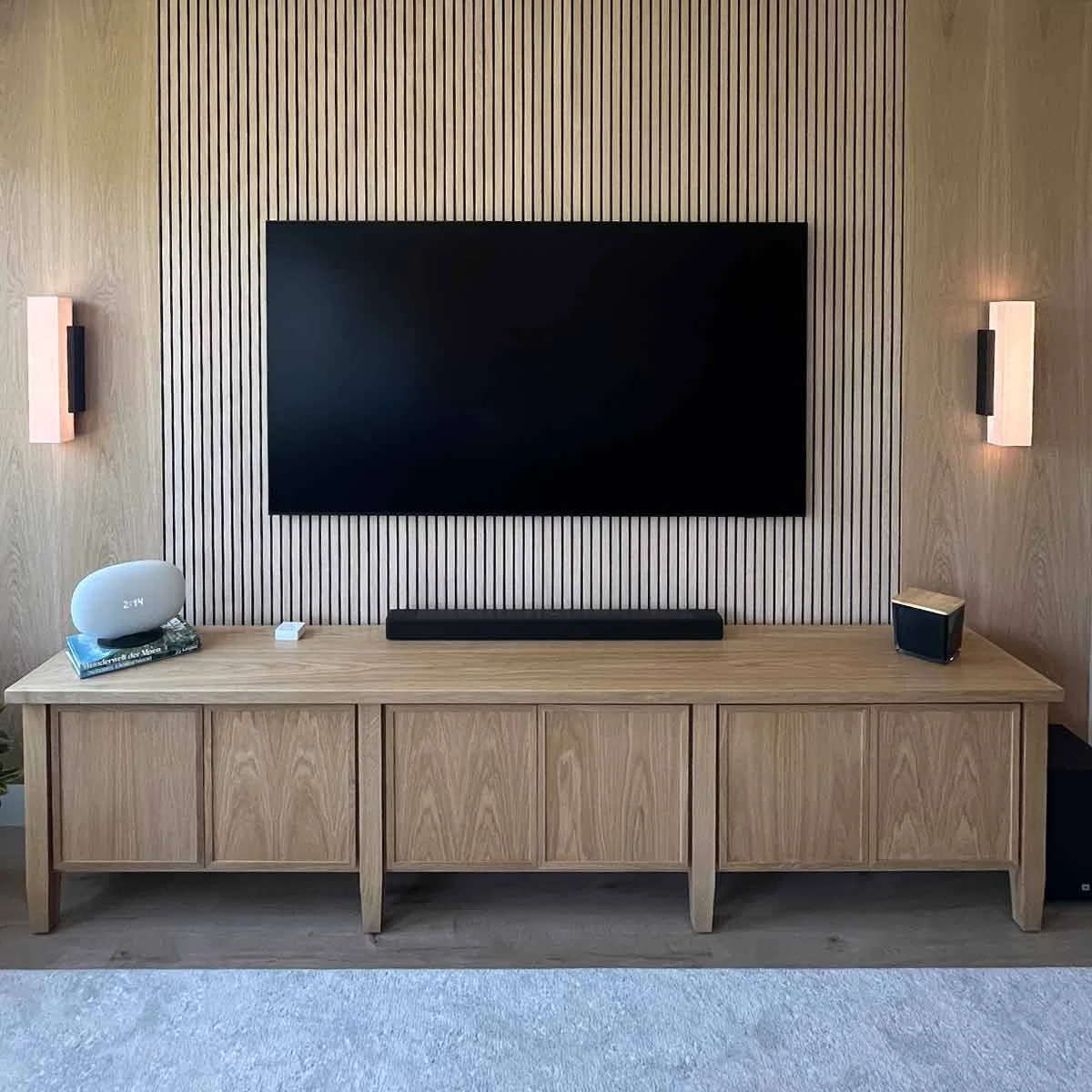 Sound Slats and a Built-In Media Wall: A Bonus Room Transformation
