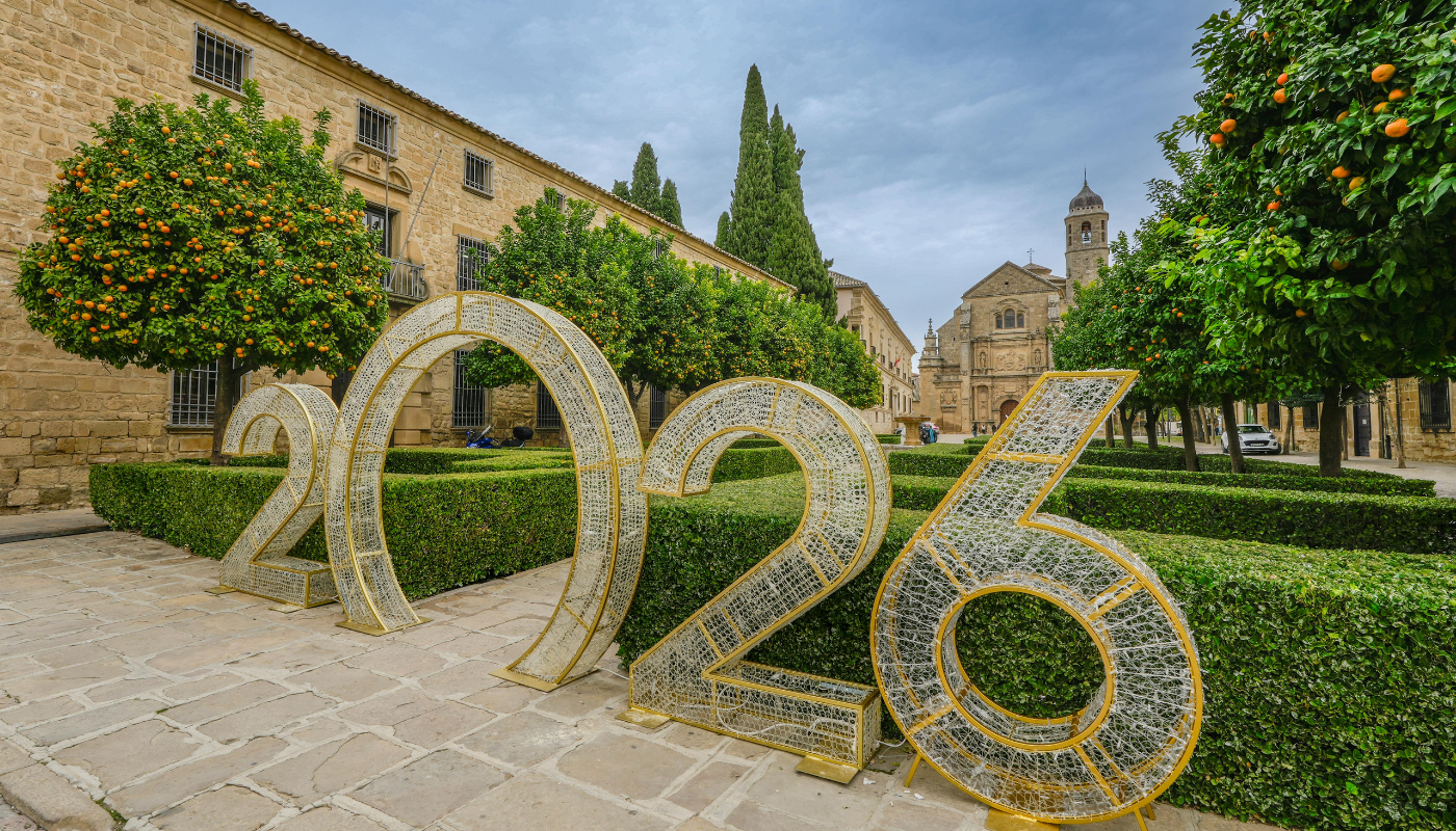 2026 large sign in a French garden