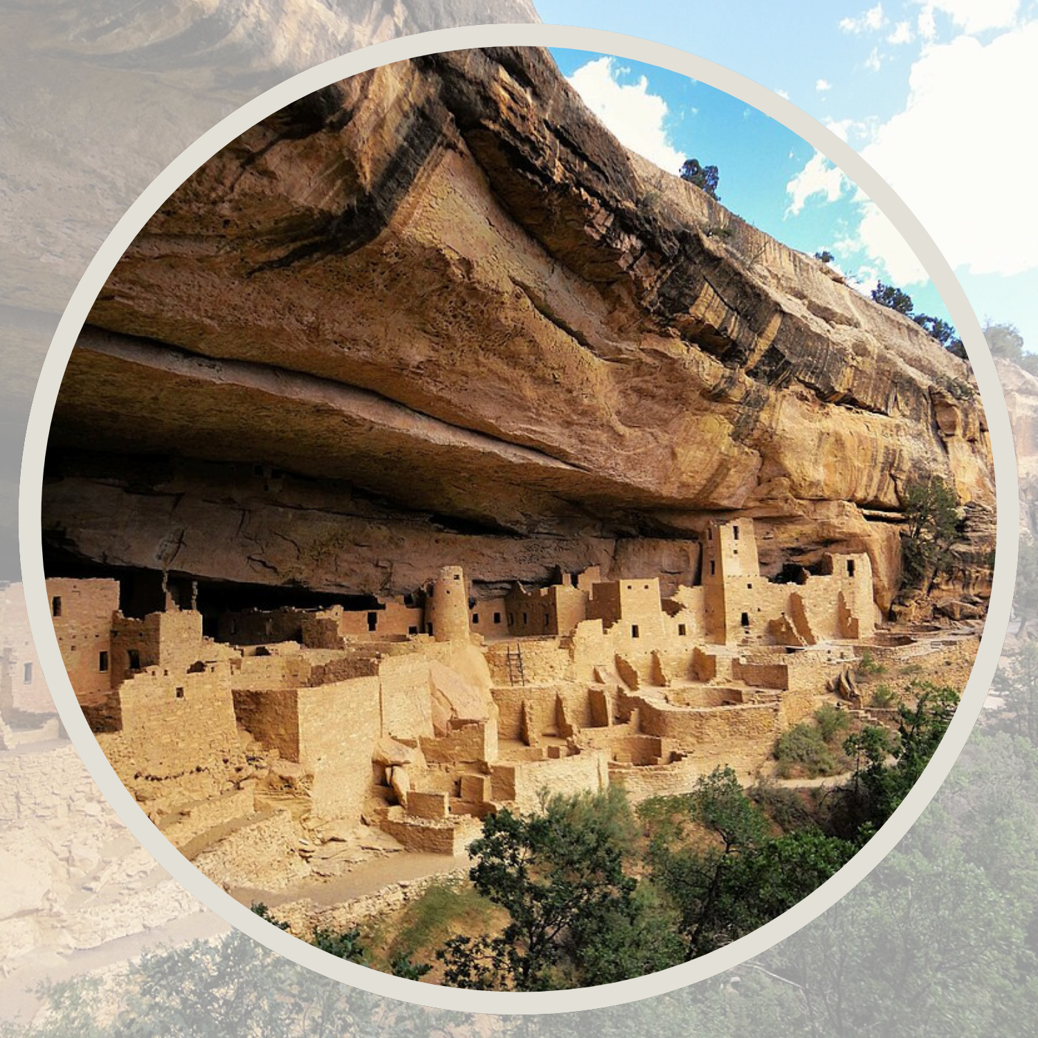 Ancient Puebloan cliff dwellings at Mesa Verde National Park