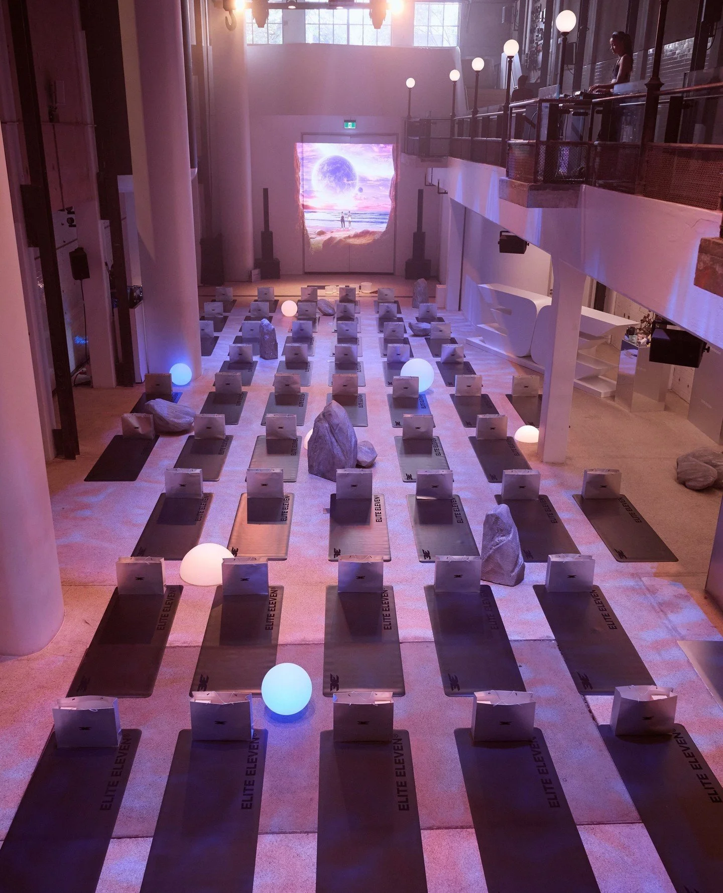 ELITE ELEVEN ⁠
⁠
Client: @eliteelevensporting⁠
⁠
Inspired by Elite Eleven&rsquo;s latest Out of This World collection, guests were invited to an immersive wellness event.⁠
⁠
Custom sculptural rocks, illuminated domes, projections and moving light dis