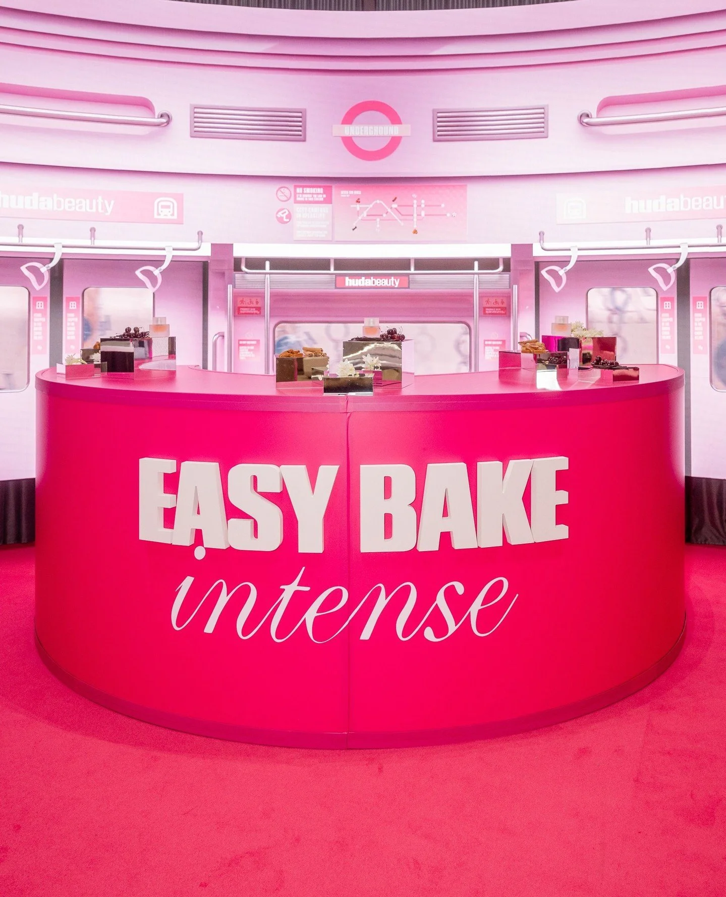 HUDA BEAUTY⁠
⁠
Client: @hudabeauty⁠
⁠
A pink paradise for the launch of Easy Bake Intense.⁠
⁠
Immersive digital visuals, interactive fragrance moments, branded food, merch giveaways and tunes by @tyoow.music Every detail was designed to bring the wor