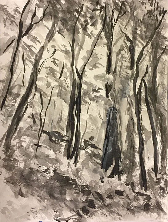 W 8-3-1 12" x 9" ink on pape