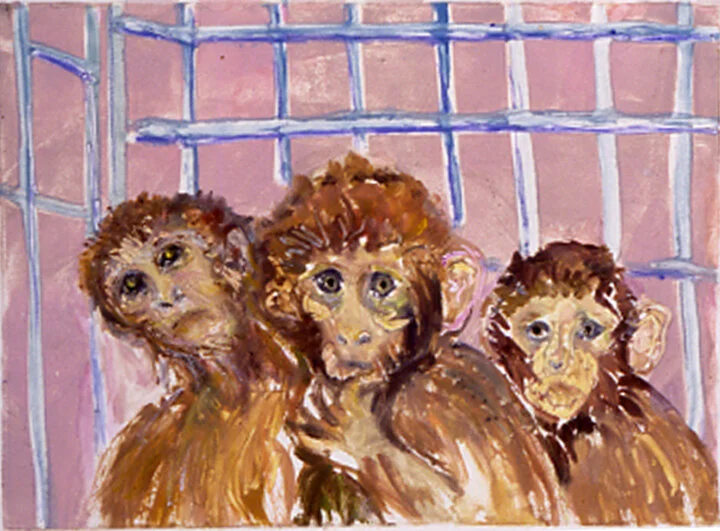 Silver Springs.  Monkeys, #2       monotype       6" x 8" 