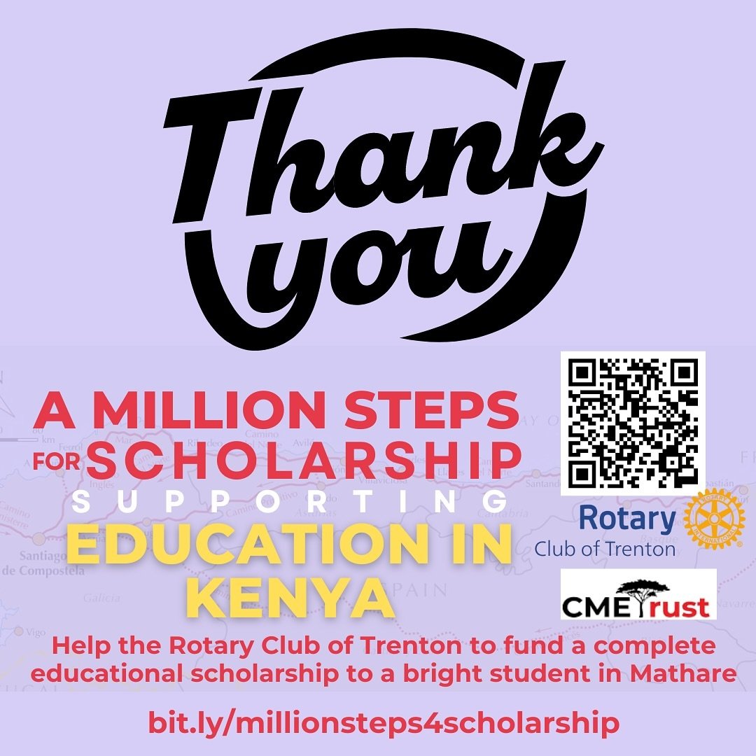 AMAZING! We&rsquo;ve just crossed over $3000 in support! Sincerely&hellip; THANK YOU to the generous friends, family members, colleagues, and Trenton Rotarians who have joined us as we change lives for high-achieving low-income learners in Mathare. T