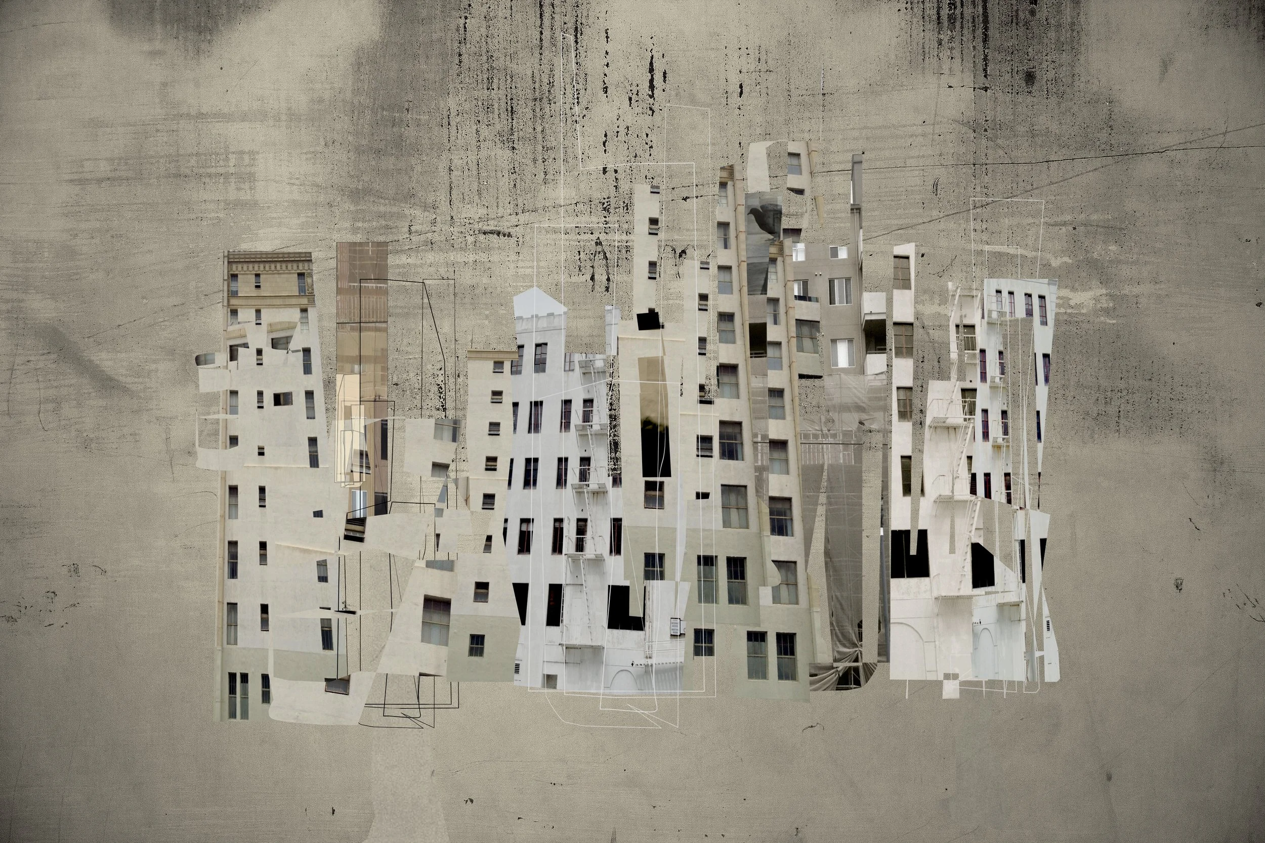 Blacksmith City   2019   39cm H x 51cm W    mixed media on paper