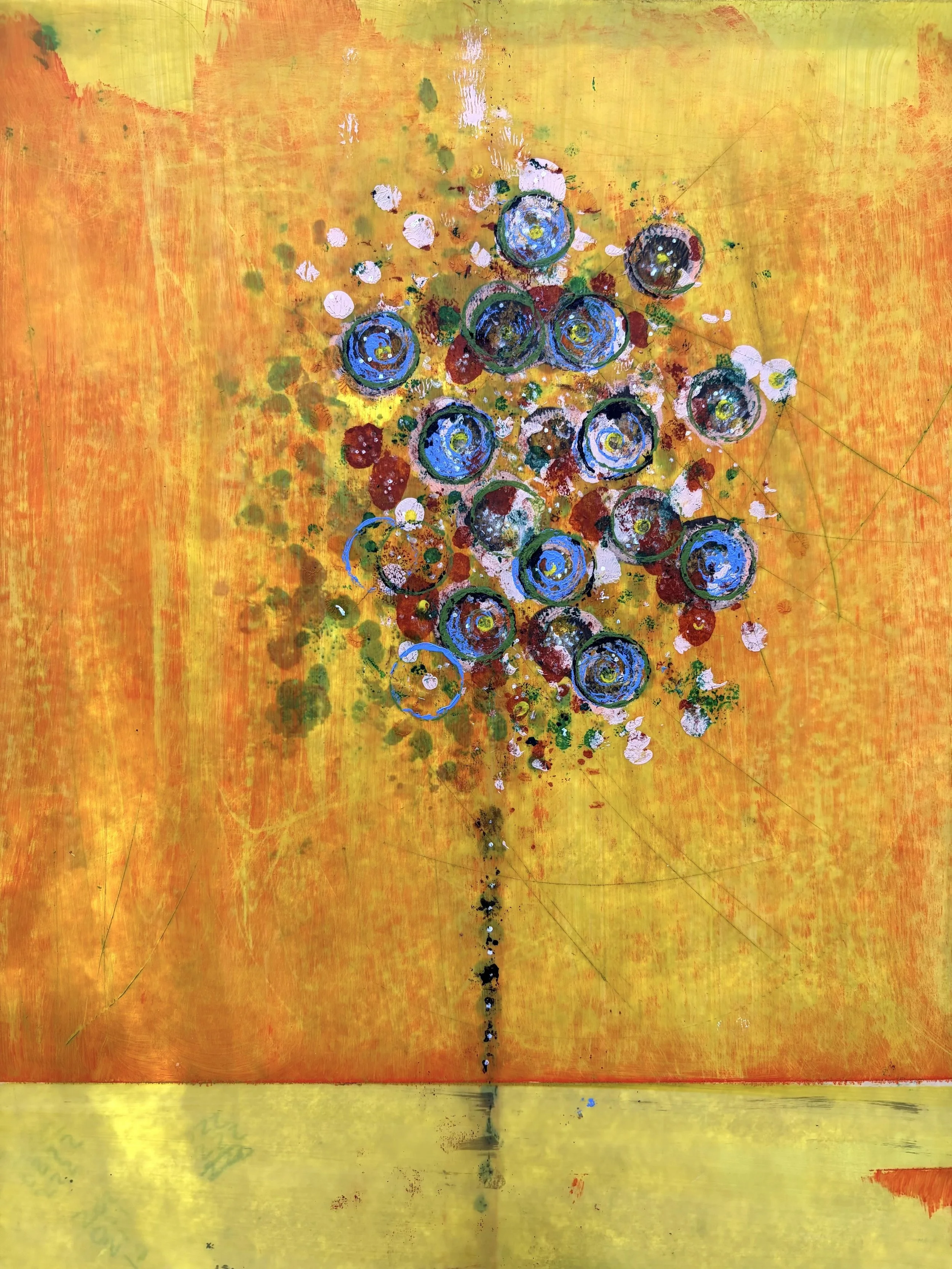 Velin  2025  56cm H x 46cm W  Oils on Velum
