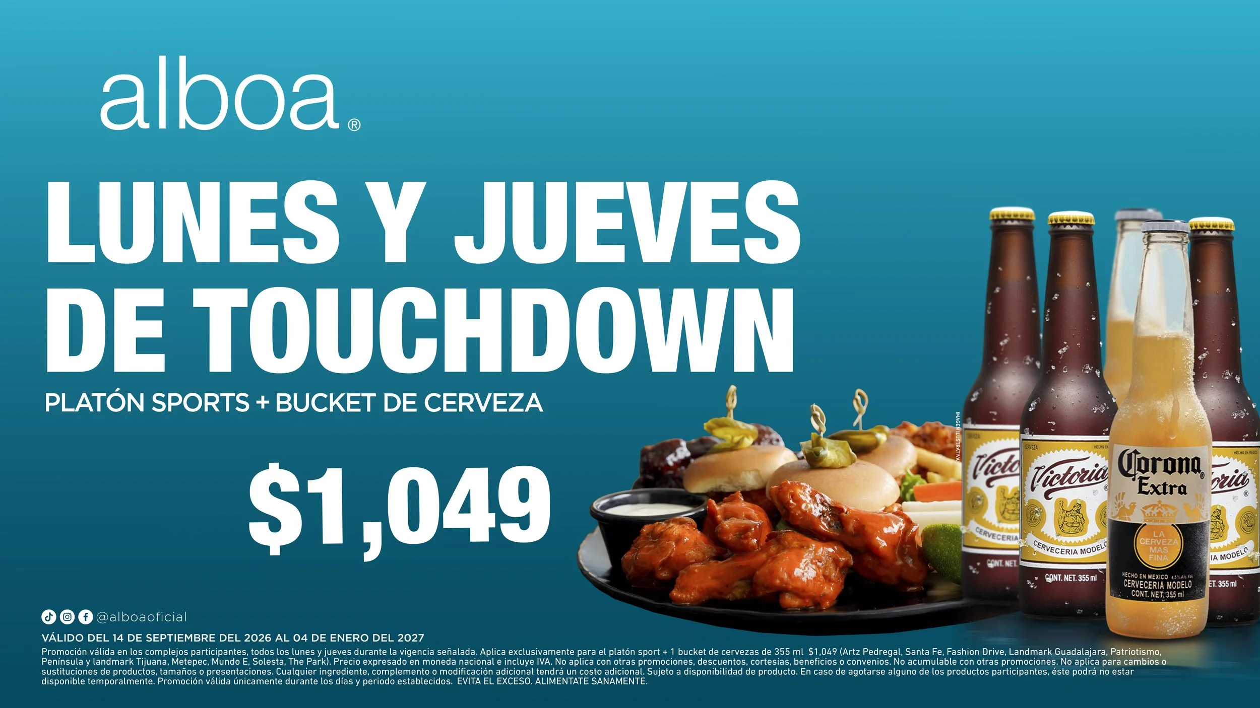 LUNES Y JUEVES DE TOUCHDOWN EN ALBOA